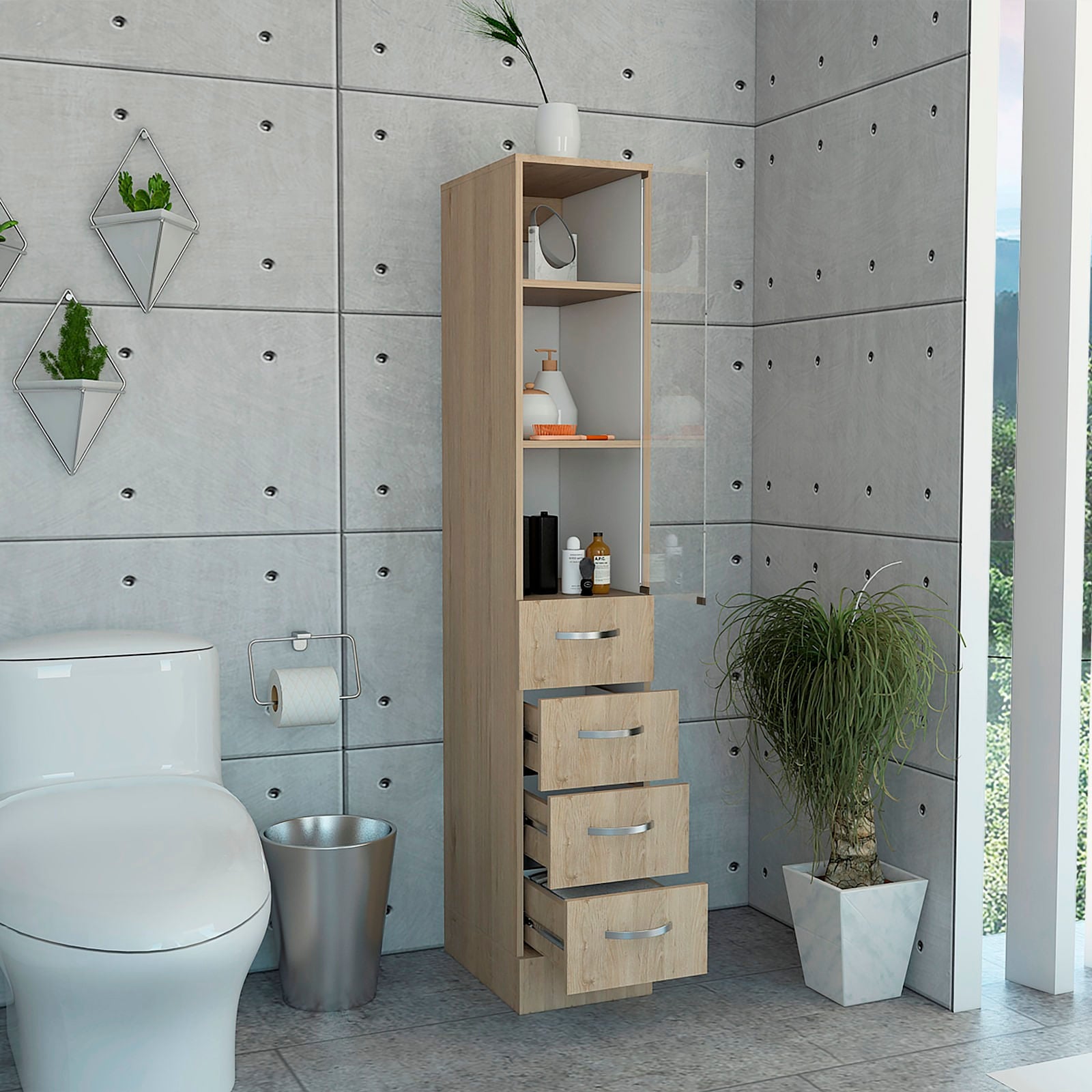 Torre De Baño Vanguard (1C) Rovere/Blanco 173,5X30,4X44,6 Cm N/A