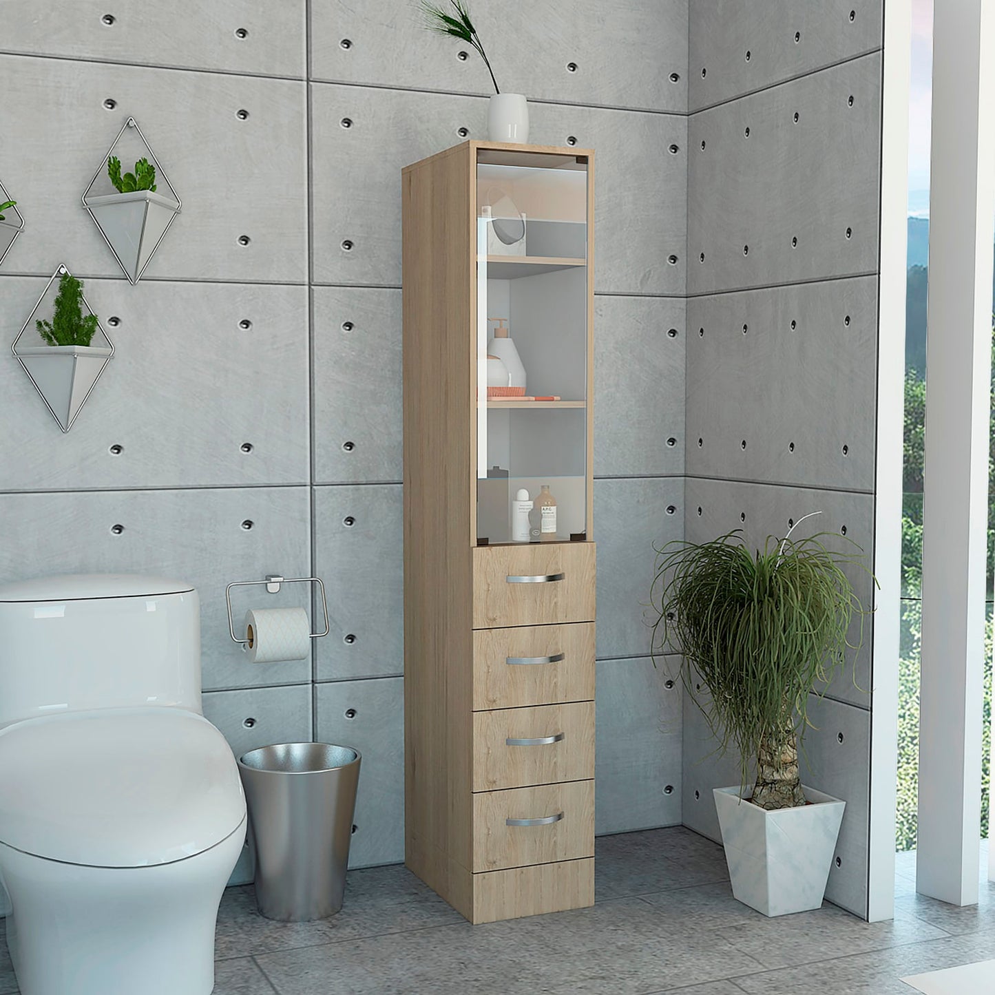 Torre De Baño Vanguard (1C) Rovere/Blanco 173,5X30,4X44,6 Cm N/A