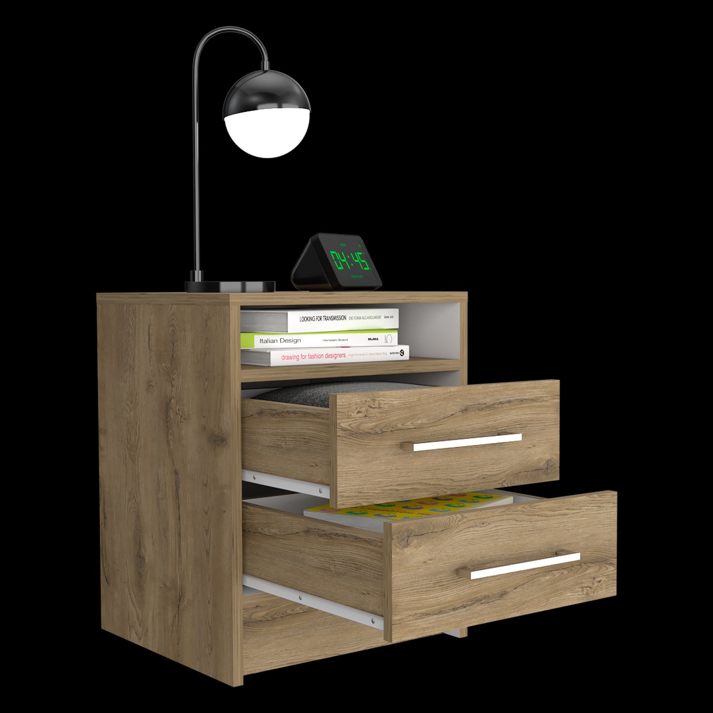 Mesa De Noche Eter Rta Macadamia + Blanco