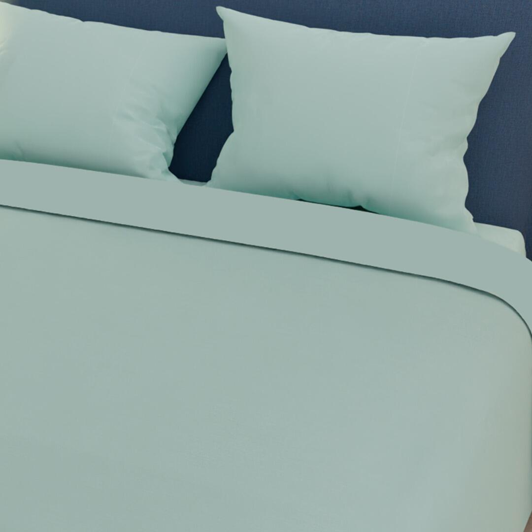 Juego De Sabanas Unicolor 180 Hilos  Elegant Verde Menta