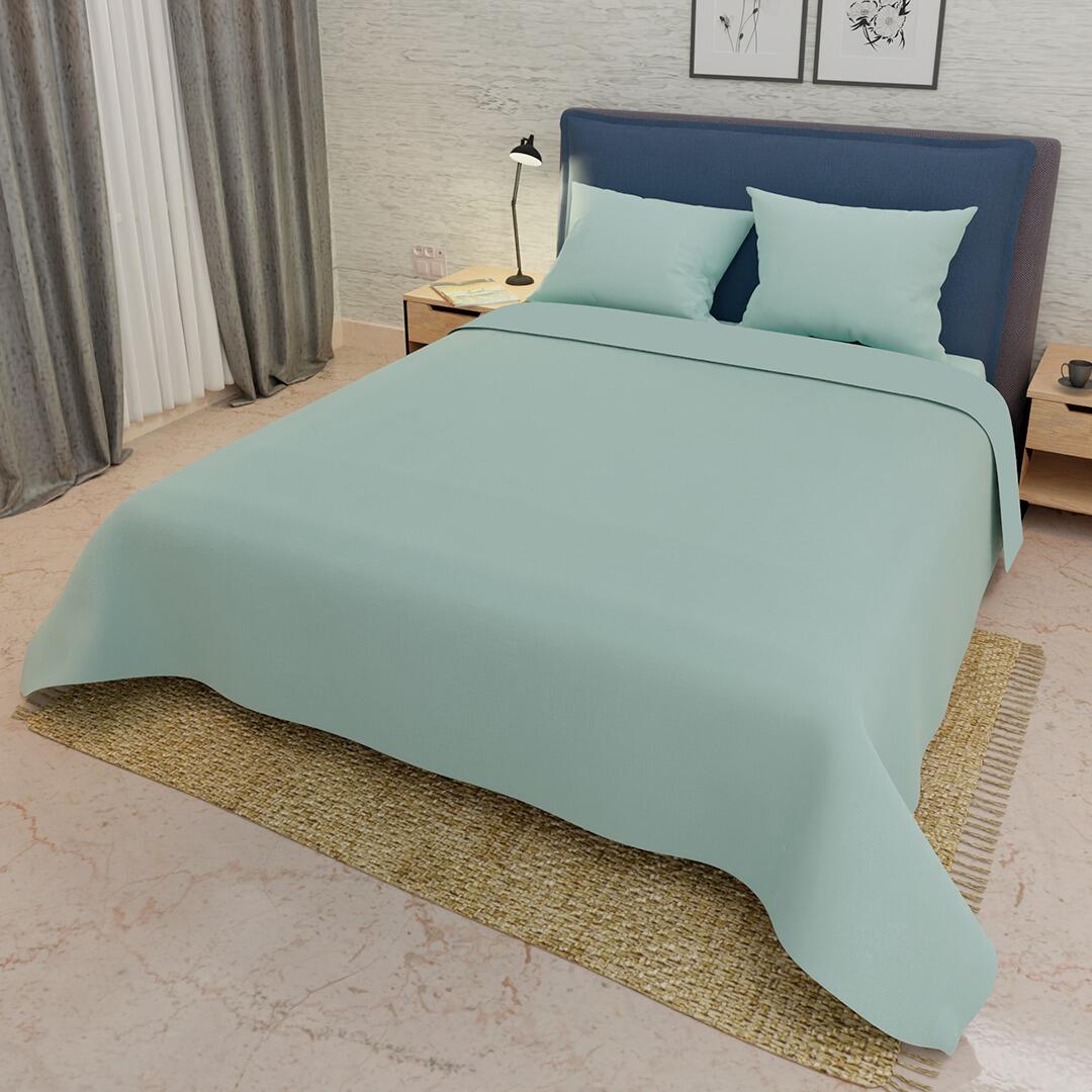 Juego De Sabanas Unicolor 180 Hilos  Elegant Verde Menta