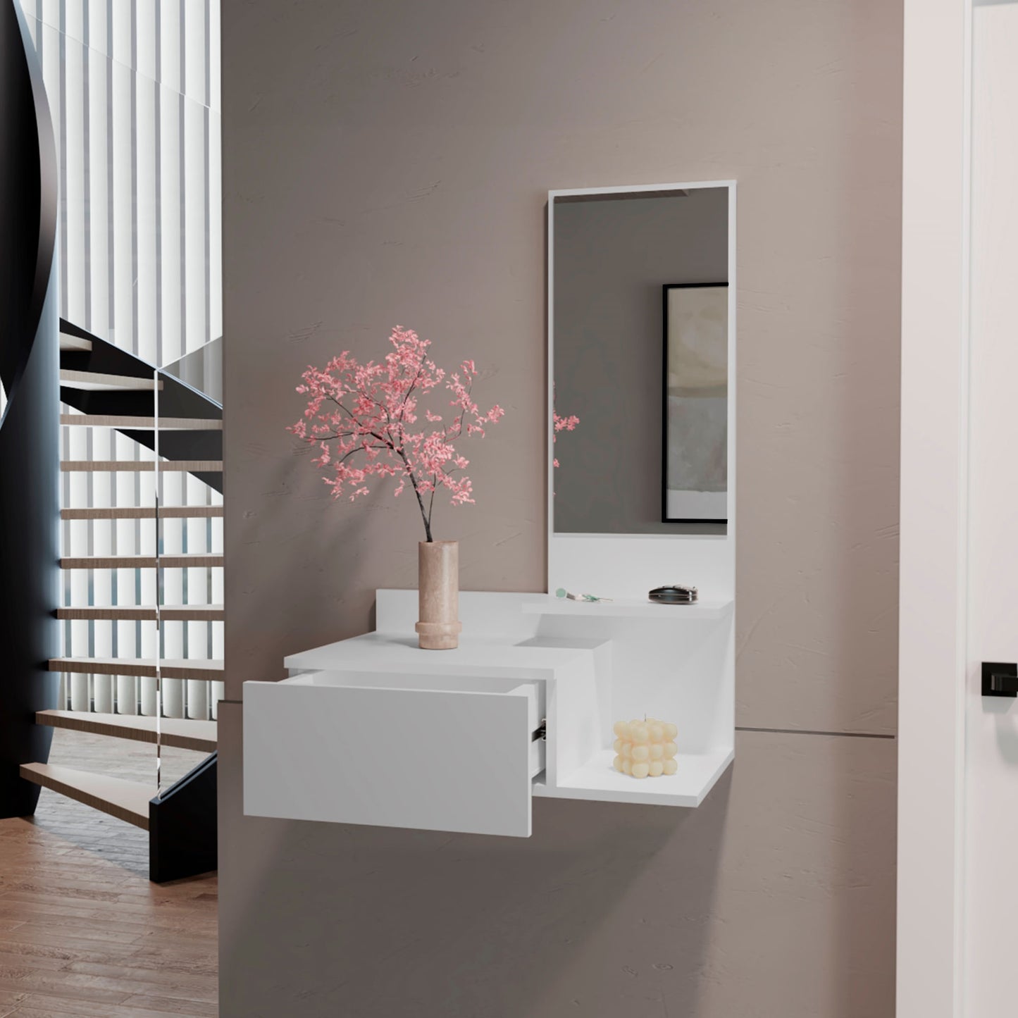 Recibido Flotante Vienna 1C 91X60X35 Rta Blanco Zf