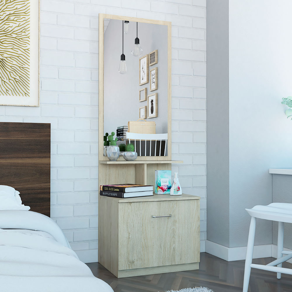 Velador Multifuncional Z-54R Rovere+Blanco