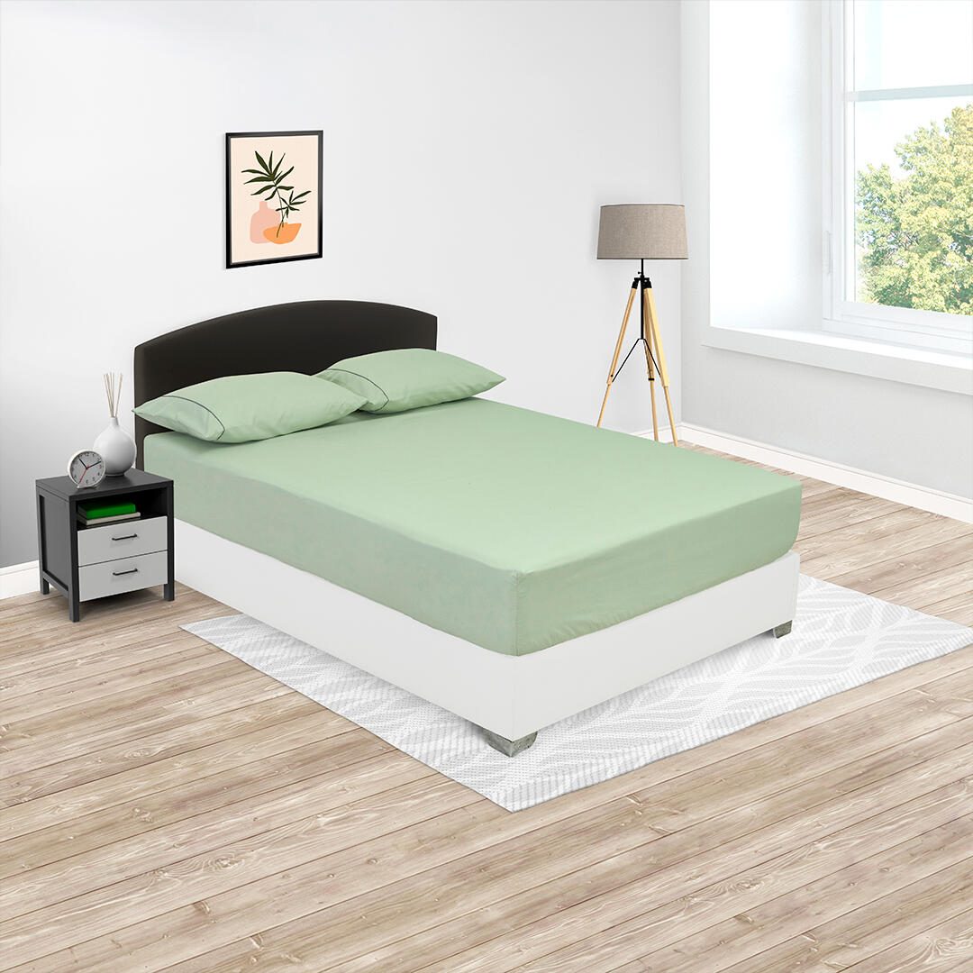 Sábana Ajustable Línea Basicos Verde Claro Práctica