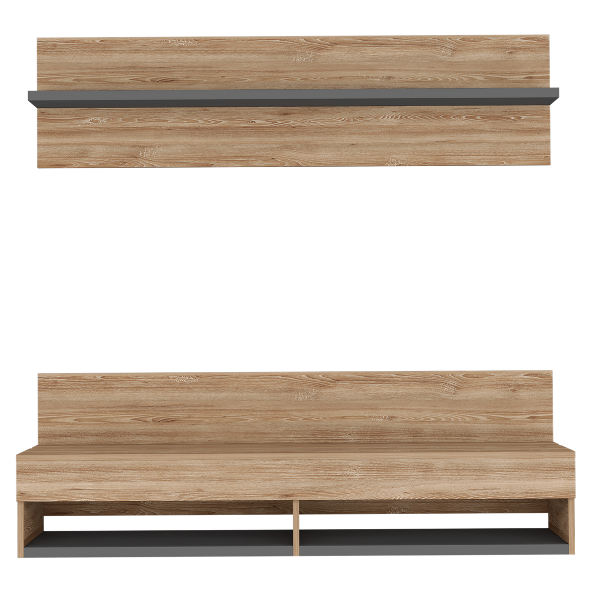 Panel Tv Wall 2A Miel+Plomo