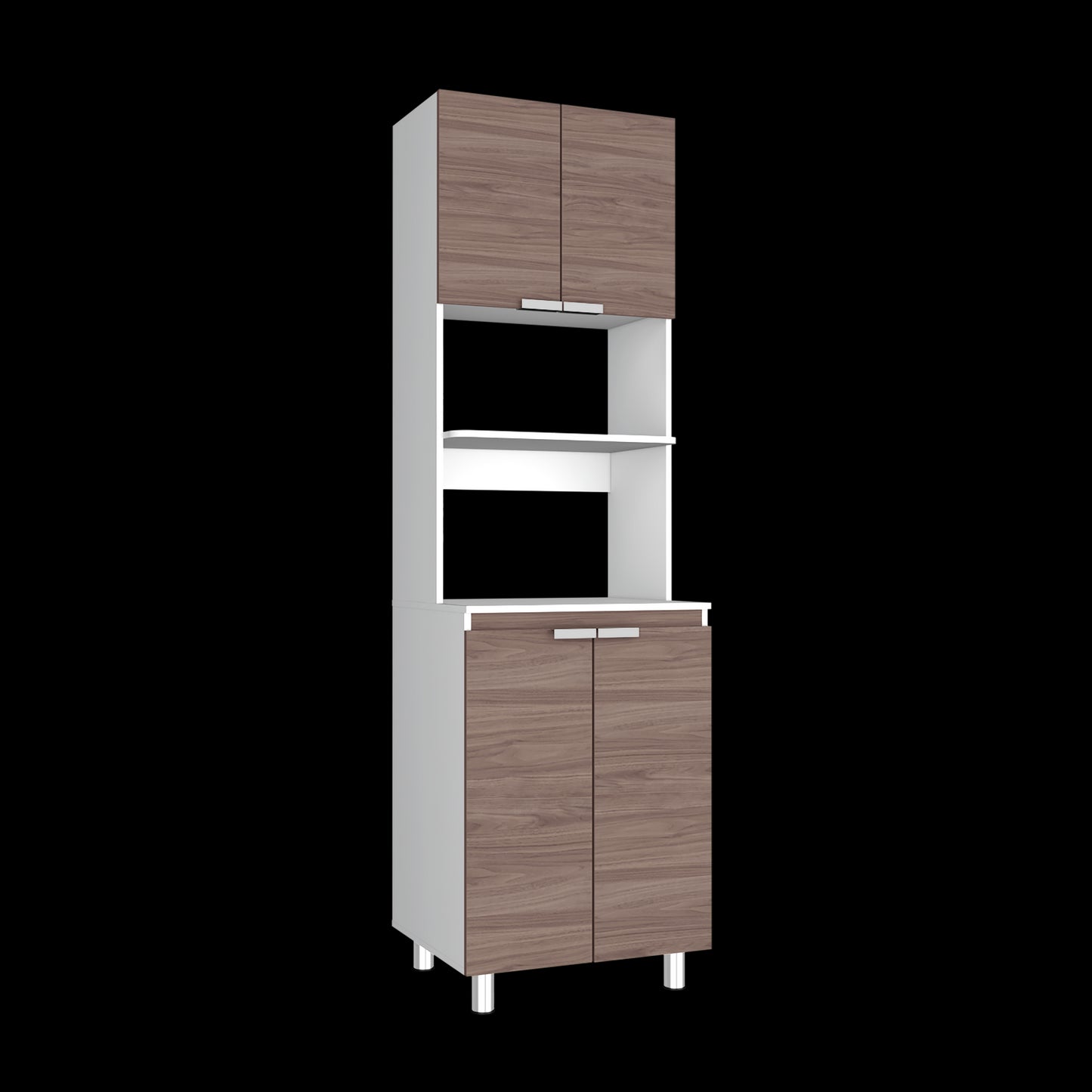 Mueble Microondas Fendi Rta Blanco + Castaño