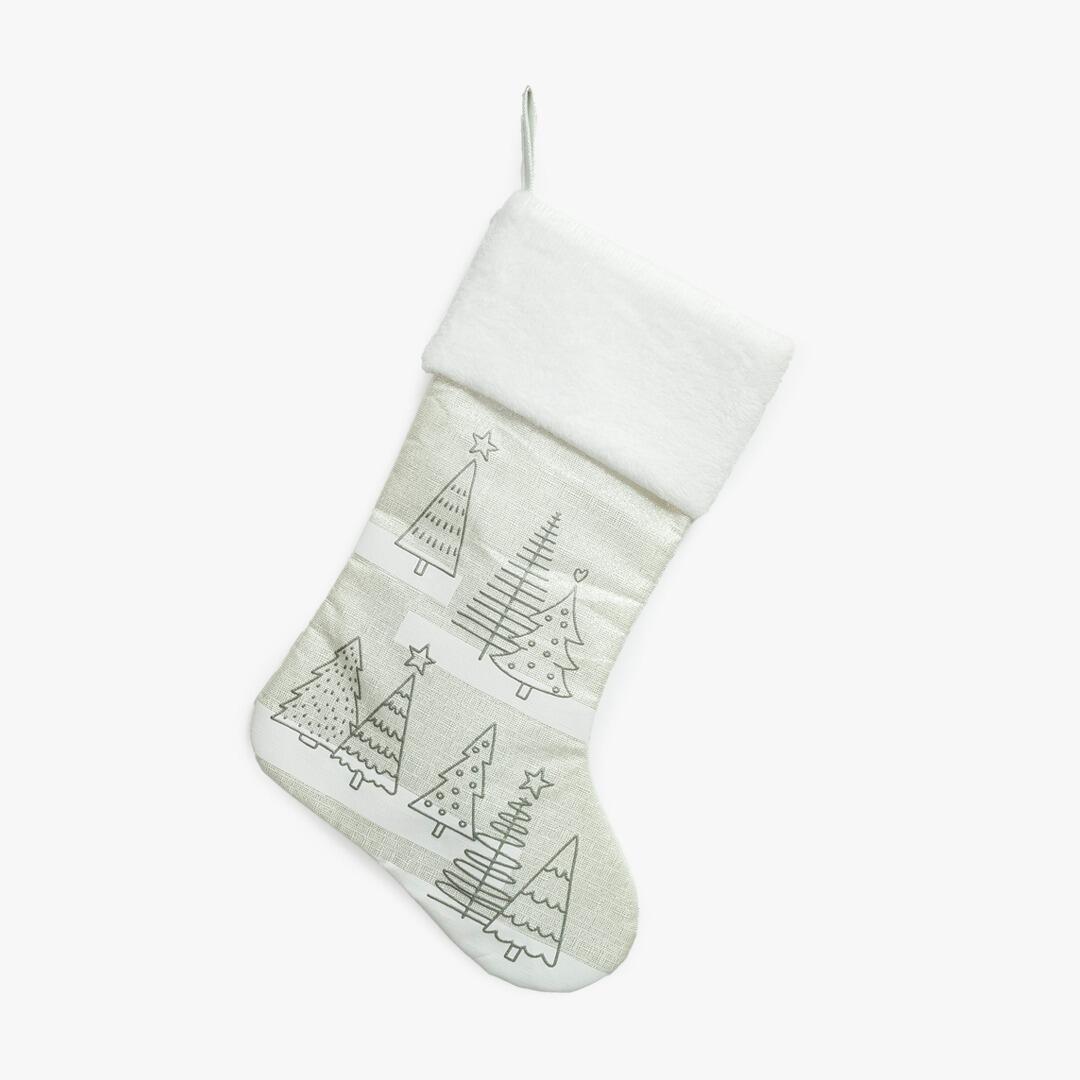 Bota De Navidad Árbol Navideño Fondo Blanco