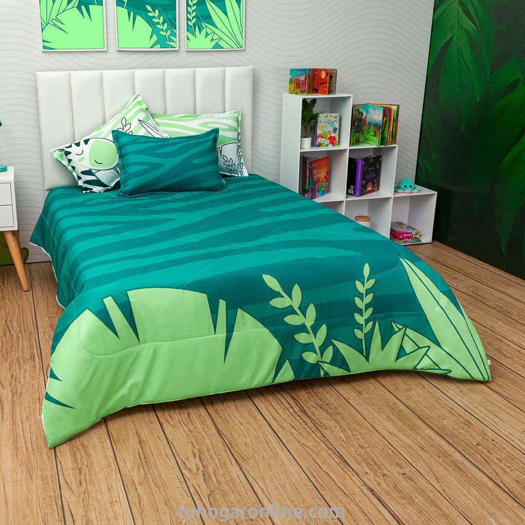Cubrelecho Acolchado Doble Faz Linea Zoo Cebra