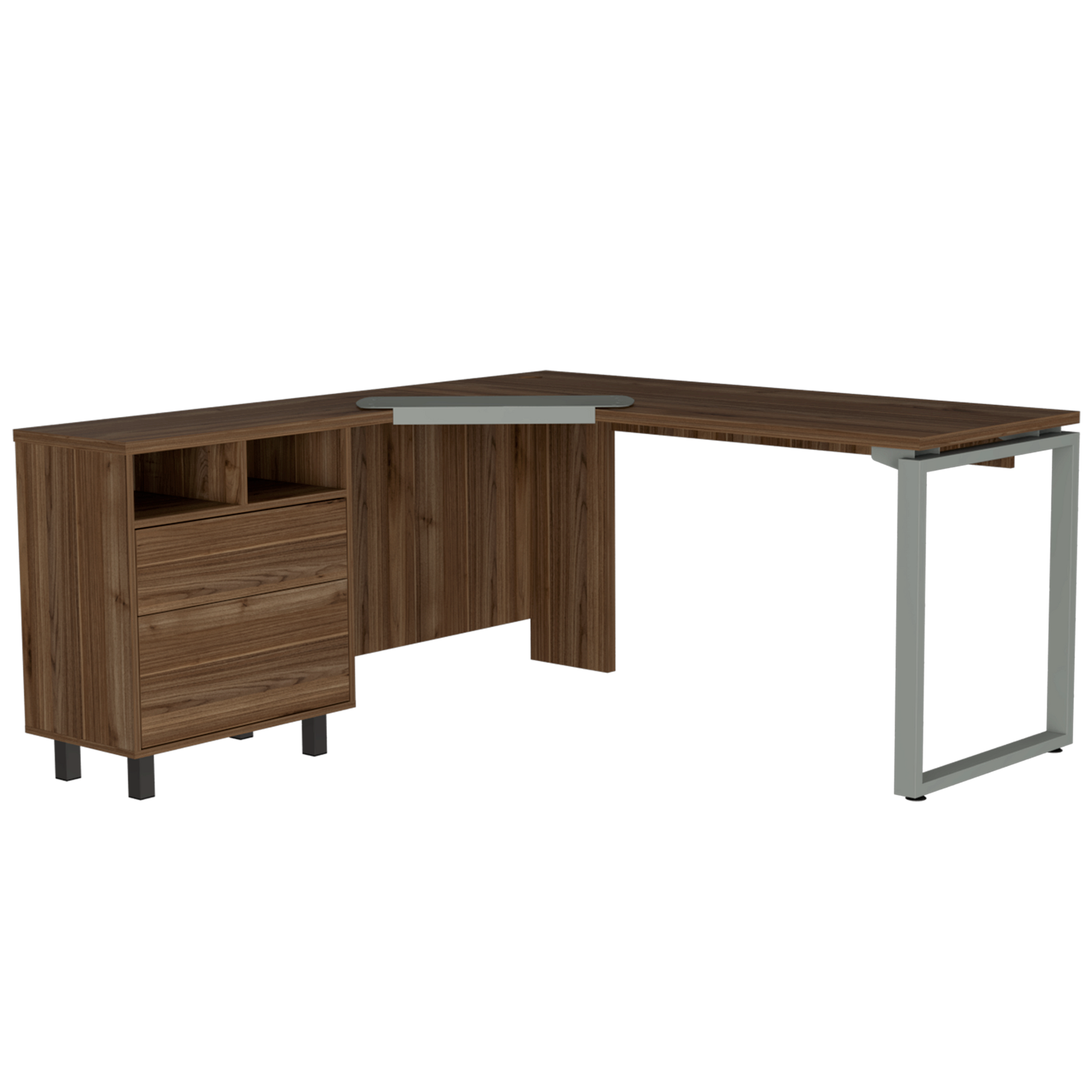 Estacion De Trabajo Almada (1C)_Madecentro Rovere + Plomo 73X161X150,4 Cm