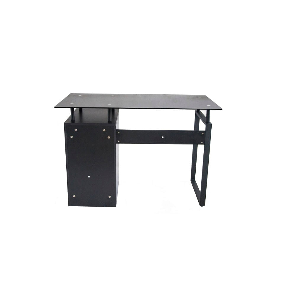 Escritorio Millau Metal-Vidrio Rta Negro