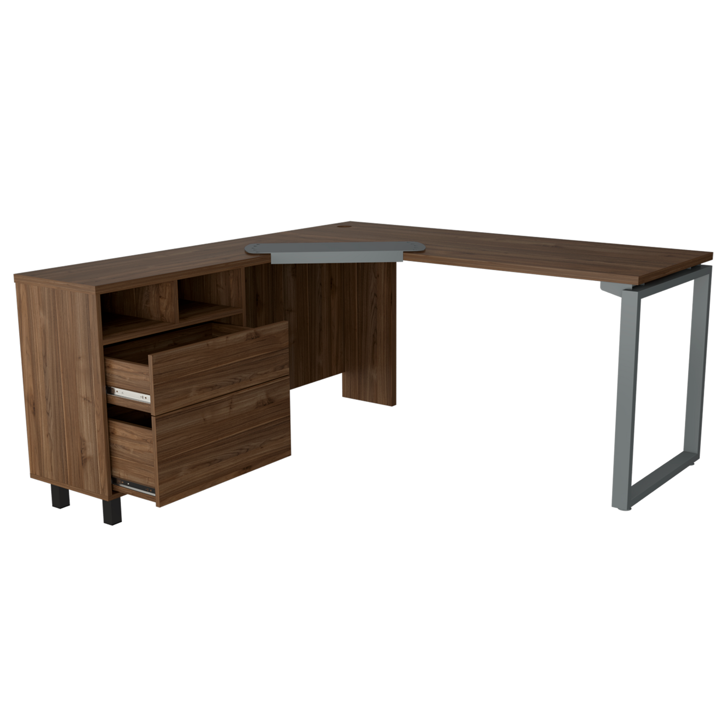 Estacion De Trabajo Almada (1C)_Madecentro Rovere + Plomo 73X161X150,4 Cm