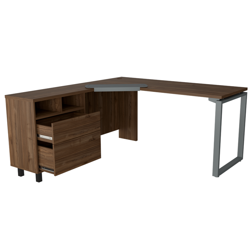Estacion De Trabajo Almada (1C)_Madecentro Rovere + Plomo 73X161X150,4 Cm