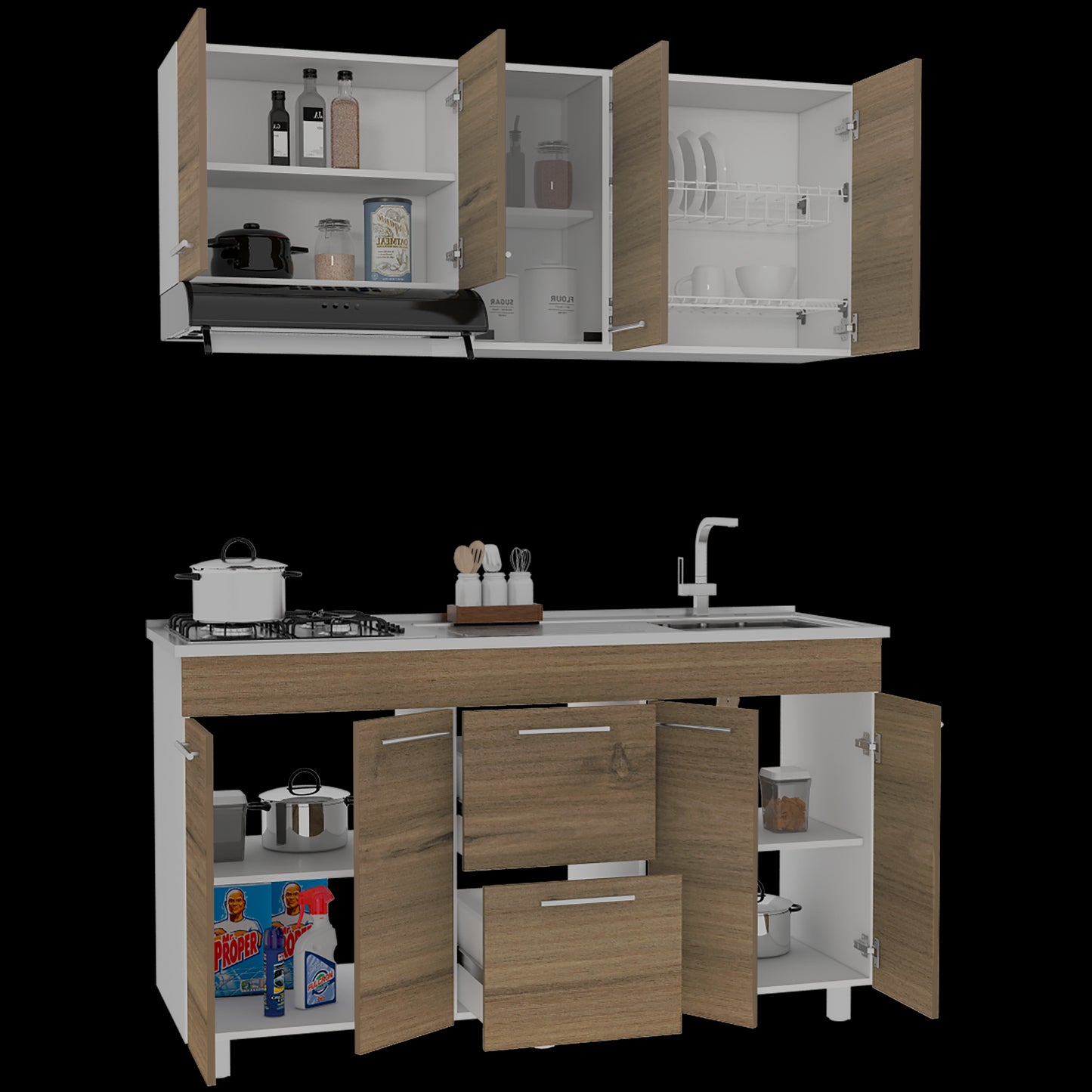 Cocina 150 Luna Rta Blanco + Espresso
