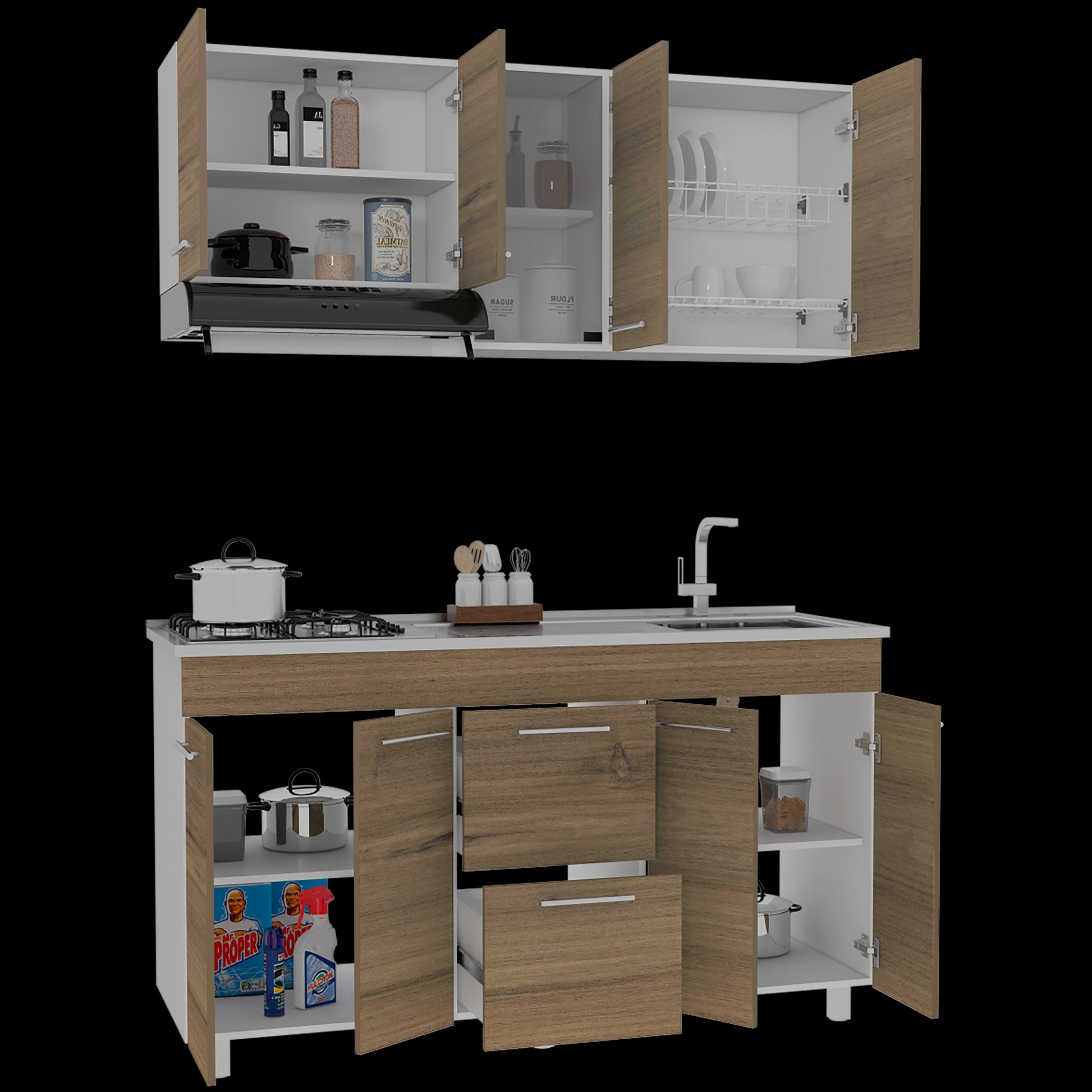 Cocina 150 Luna Rta Blanco + Espresso