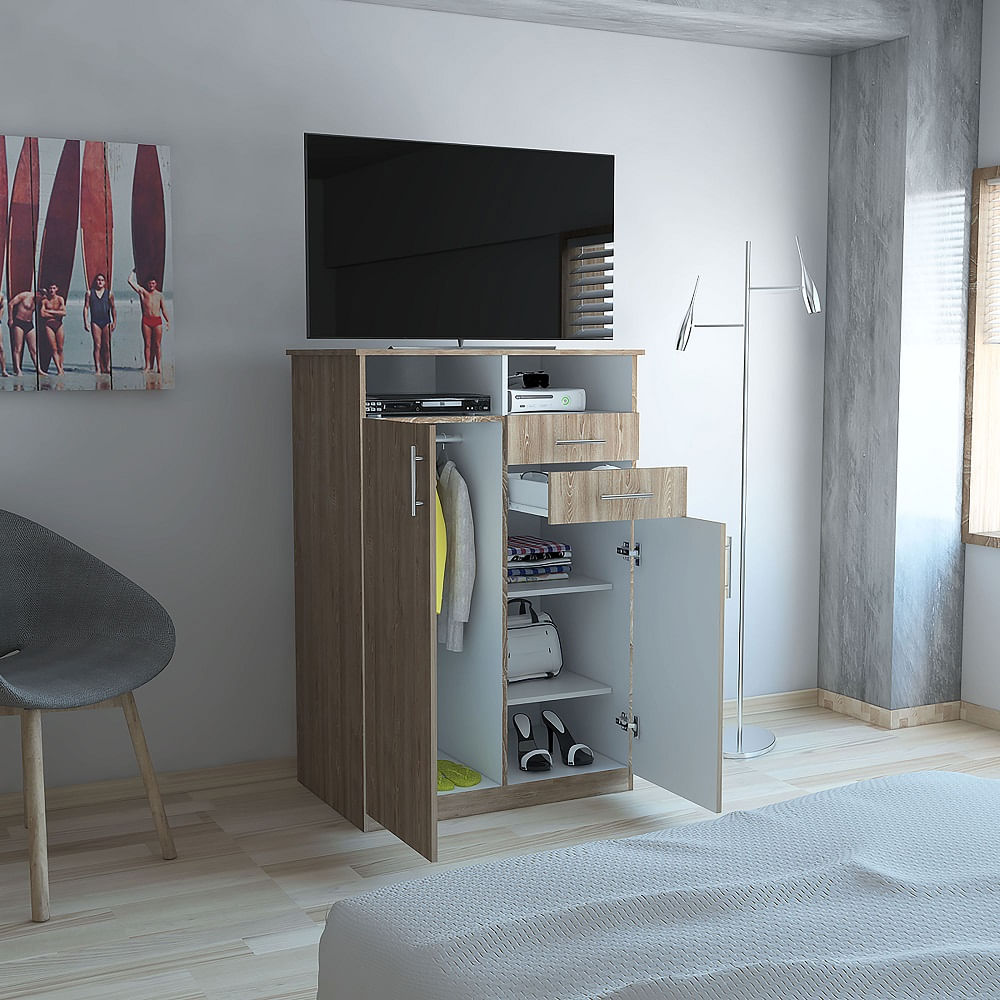 Closet Entretenimiento Eco Rta Miel Blanco