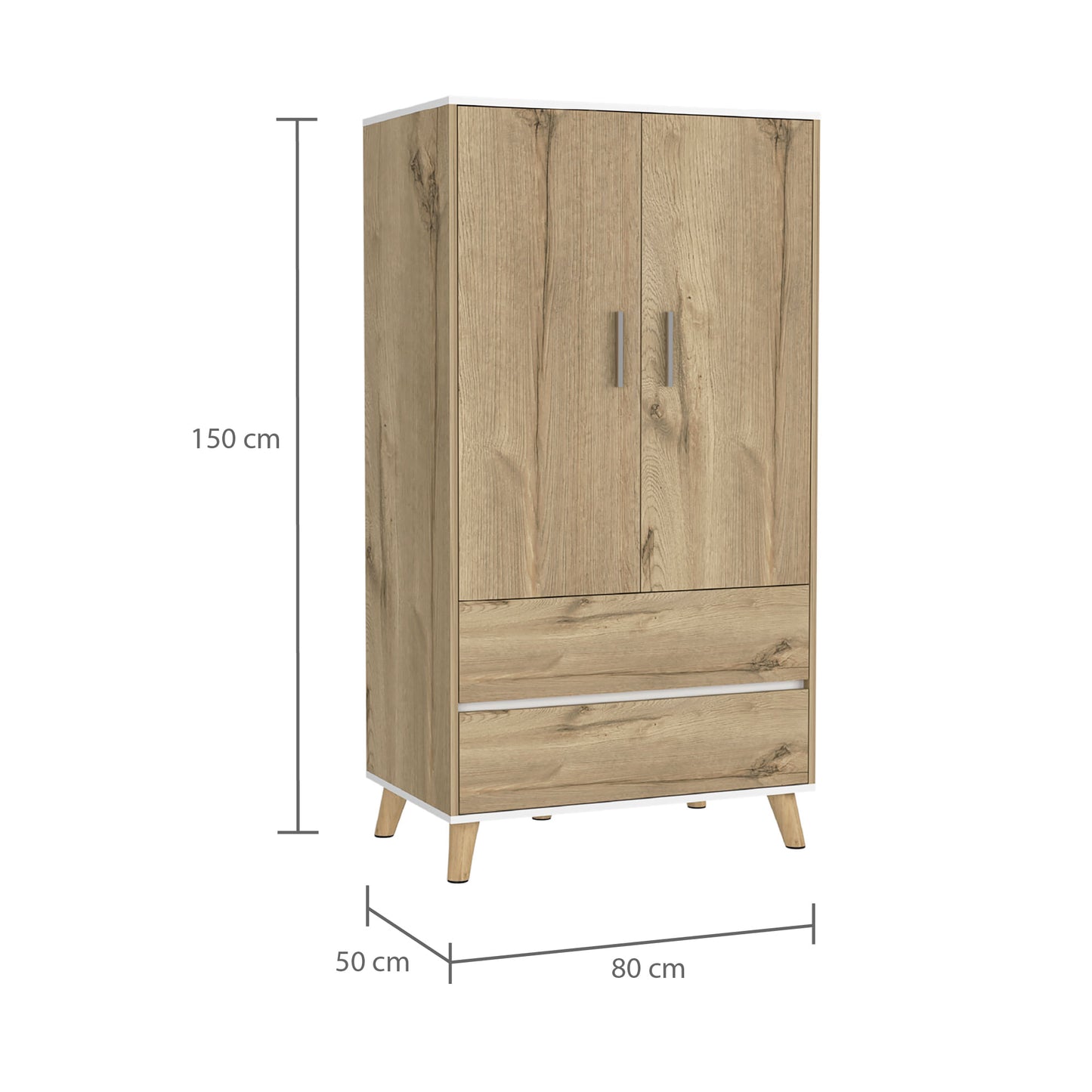Closet Z 150 X 80 X 50 Bi Color Rta Blanco + Duna
