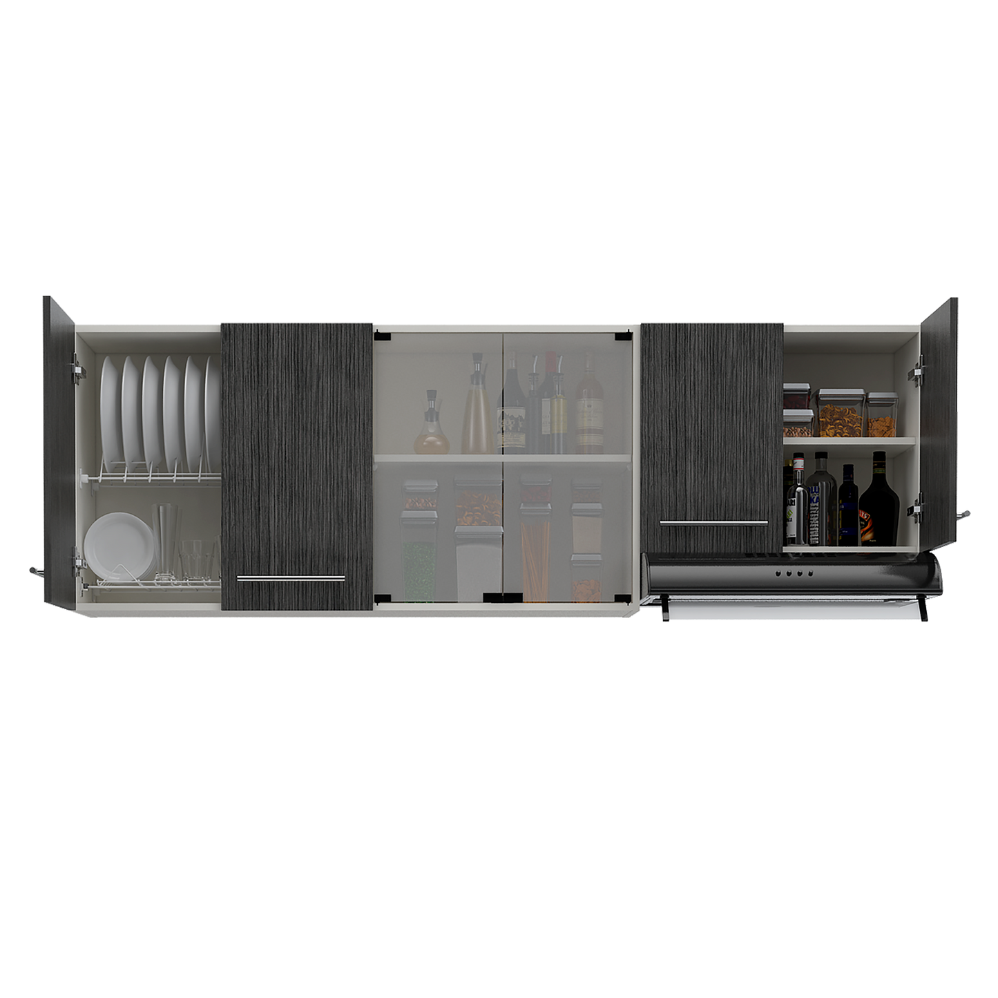 Mueble Superior Cocina 180 Bari Rta Blanco + Roble Gris