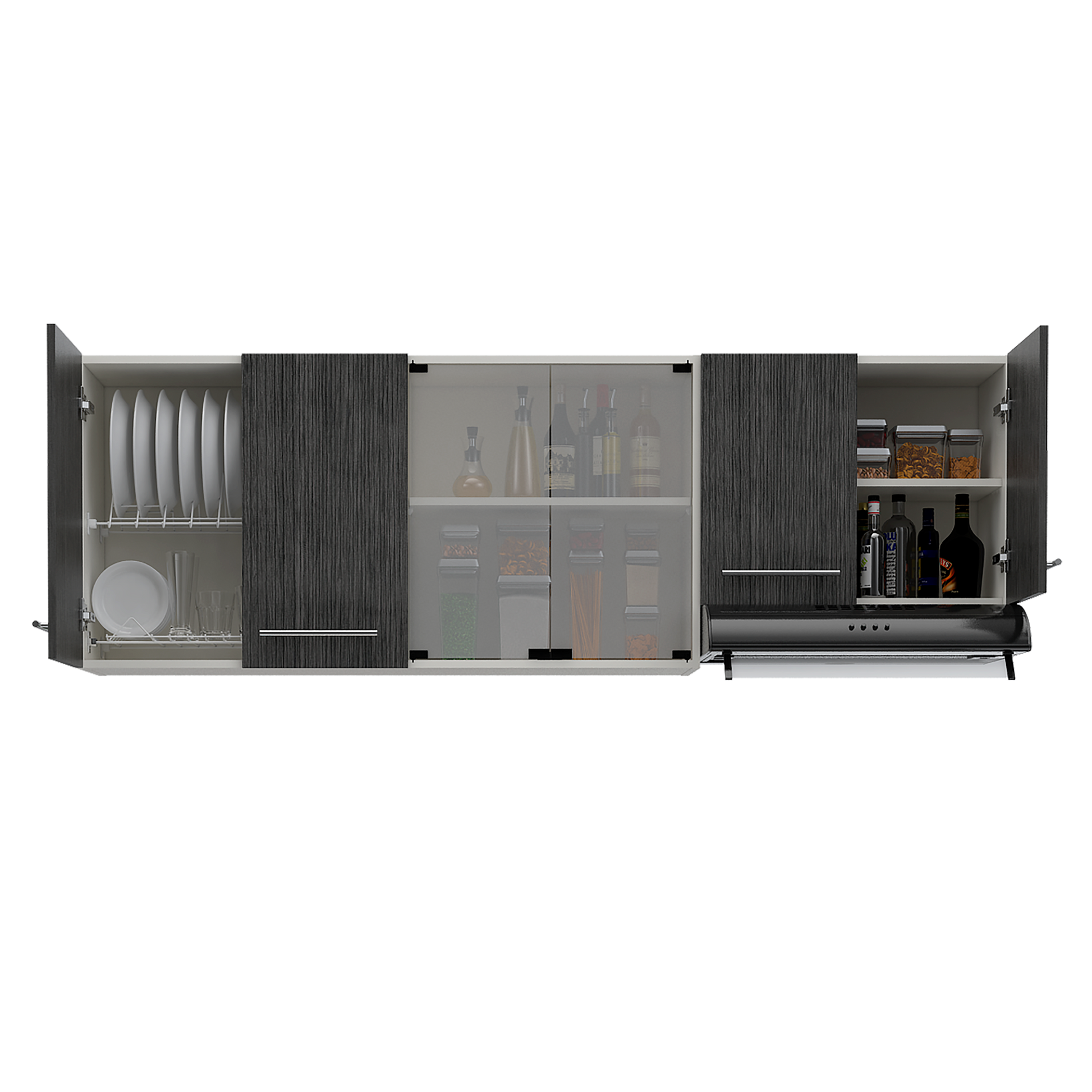 Mueble Superior Cocina 180 Bari Rta Blanco + Roble Gris