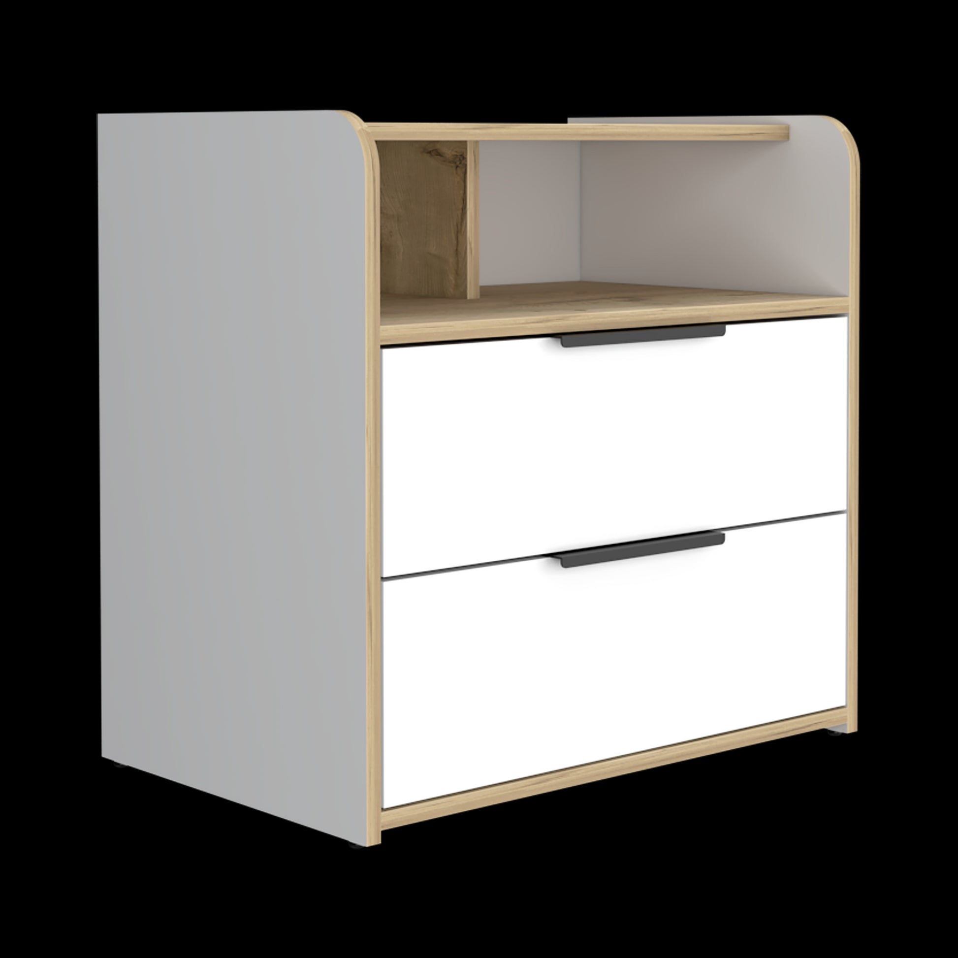 Mesa De Noche Logan Rta Duna + Blanco