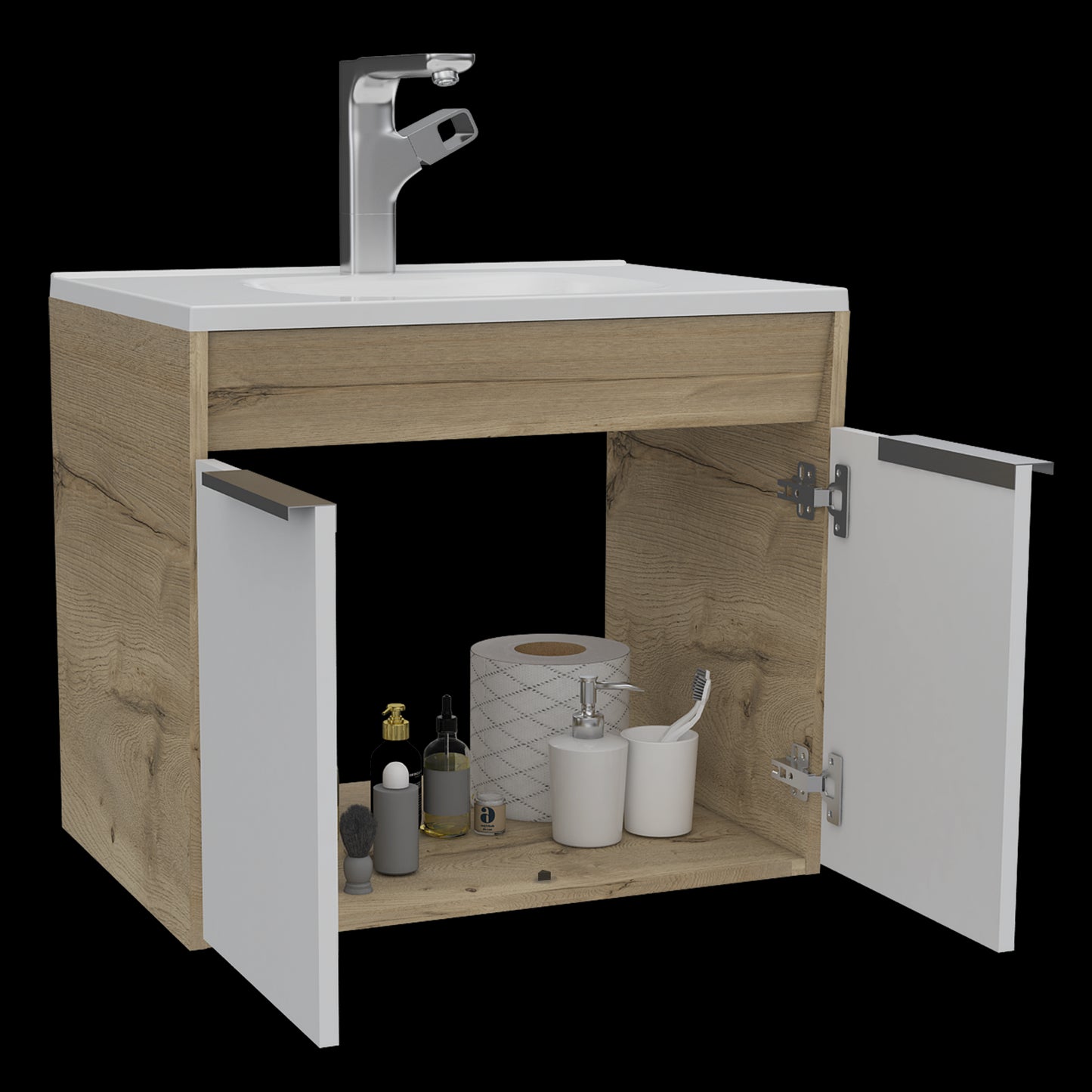 Mueble Lavamanos Carter 60 Flotante Rta Duna + Blanco