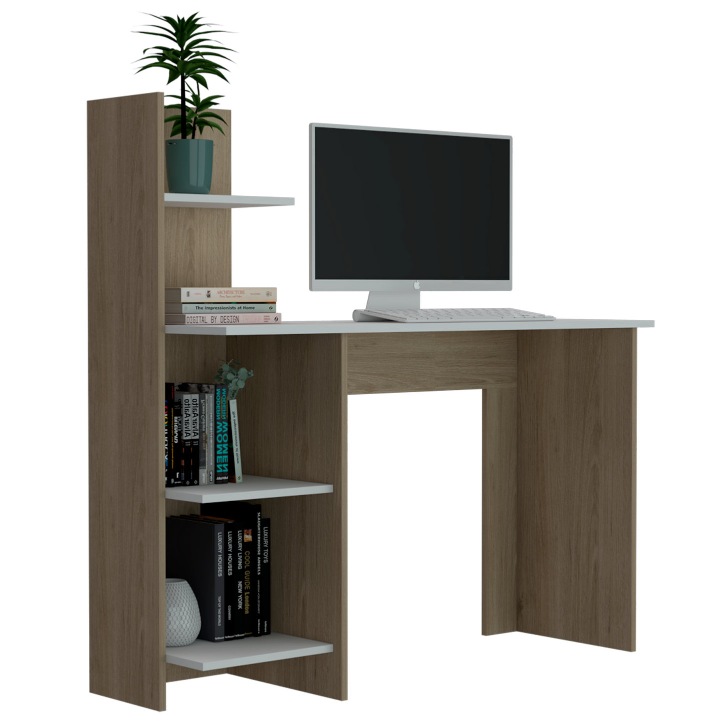 Escritorio 120 Vilna Rta Rovere + Blanco Findlandek