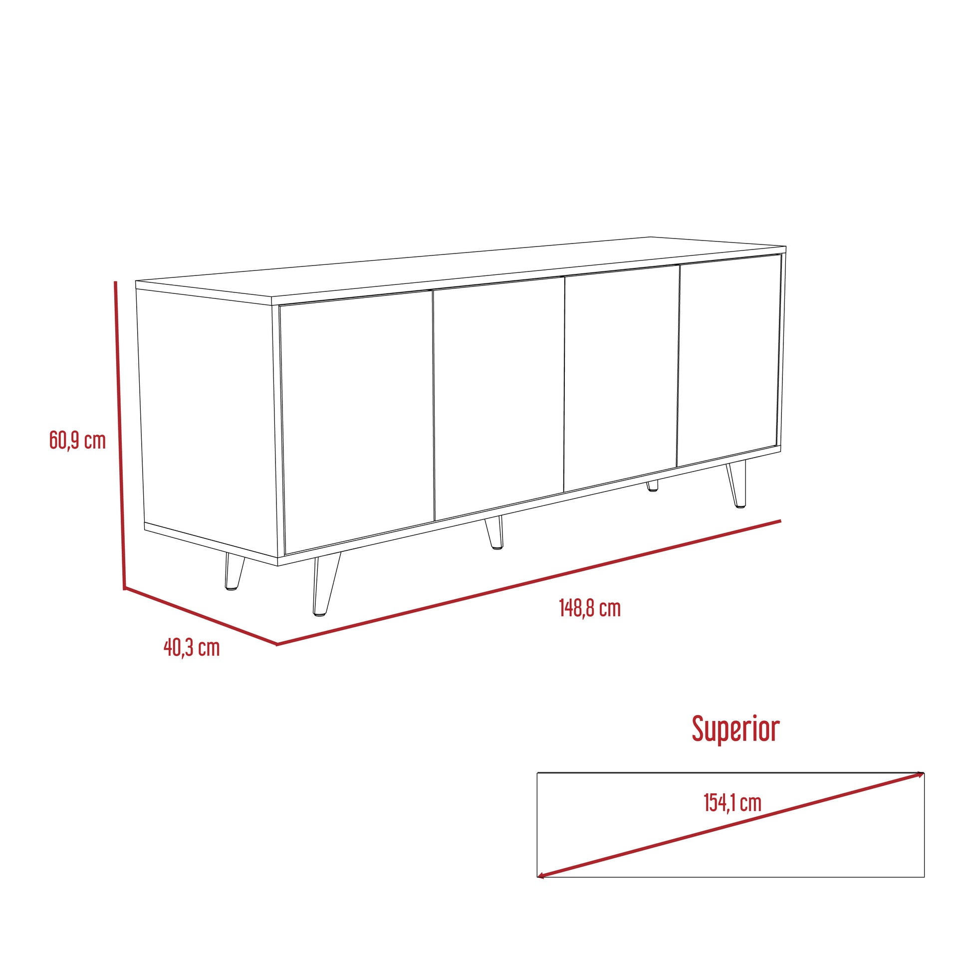Rack Para Tv Bora Rta Rovere + Blanco Marquez