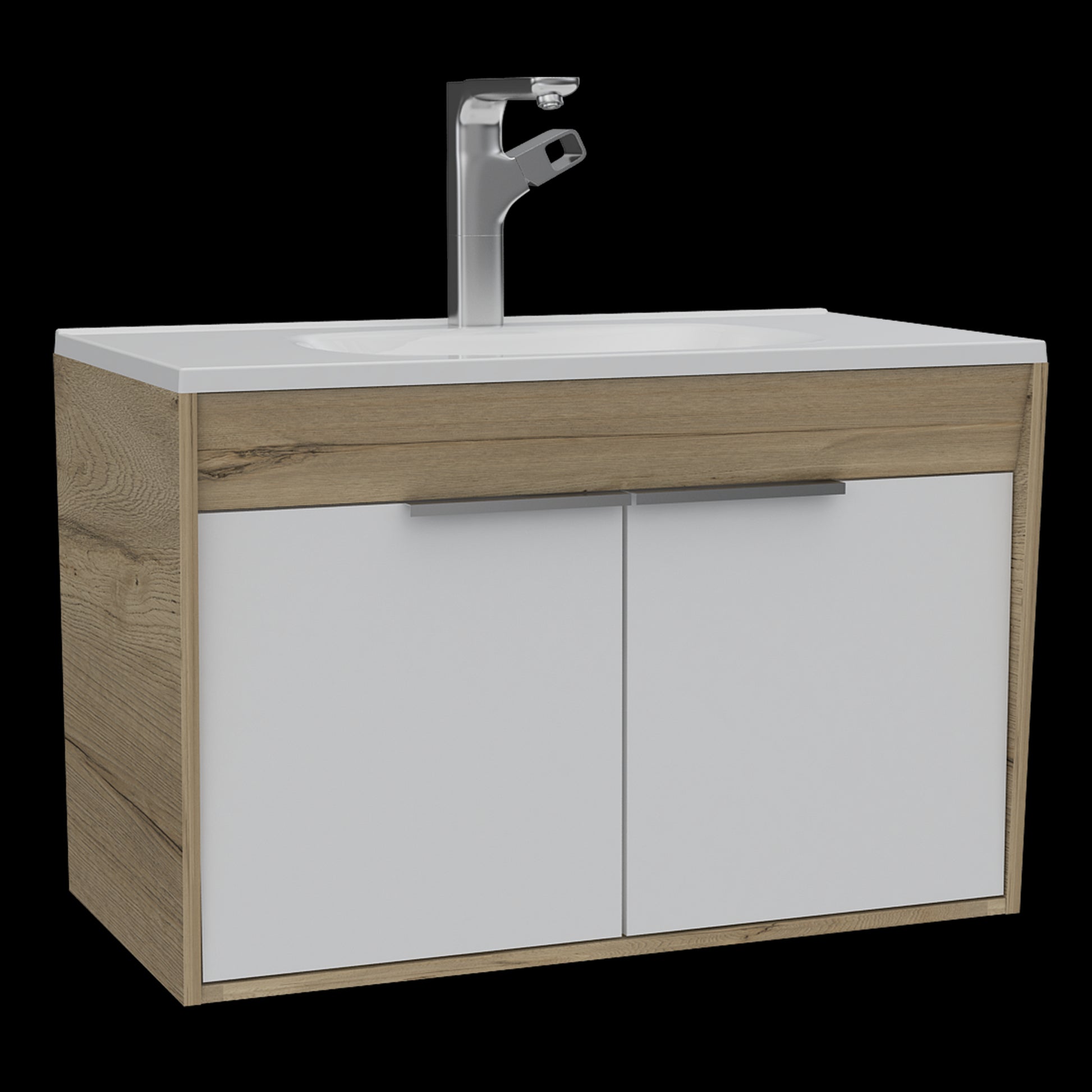 Mueble Lavamanos Carter 80 Flotante Rta Duna + Blanco