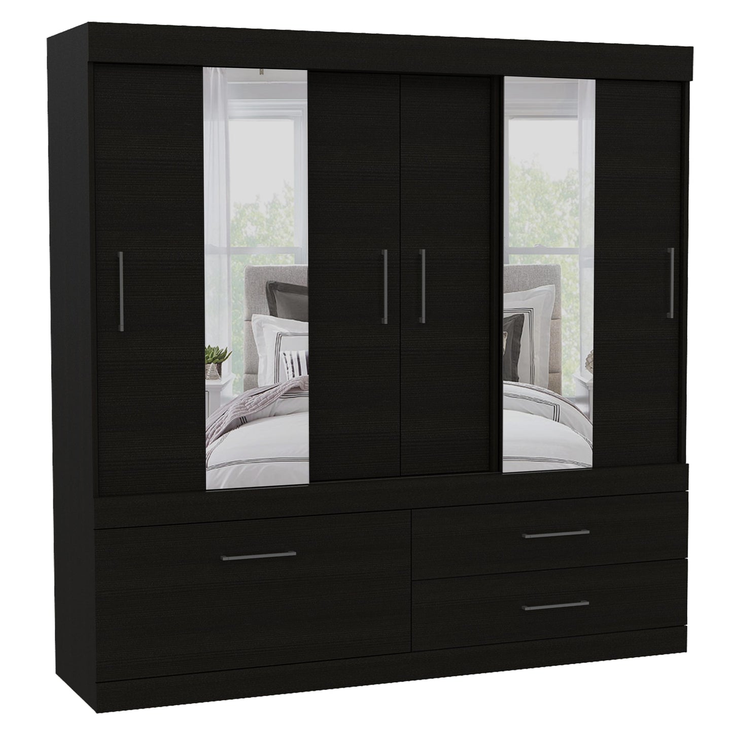 Closet Portofino 180 X 180 X 48 C/Espejo Rta Wengue