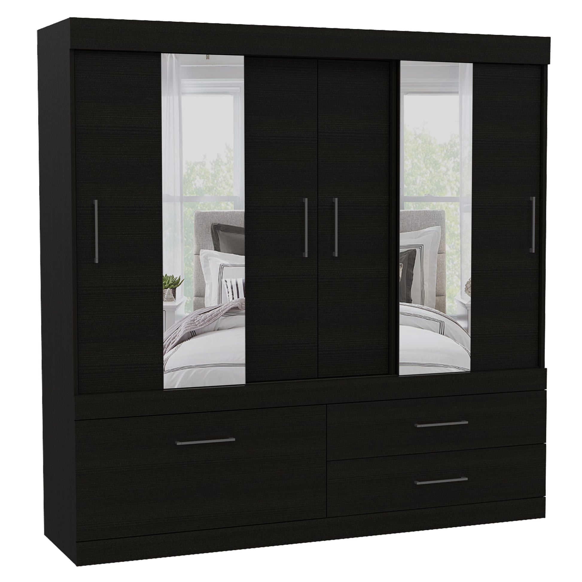 Closet Portofino 180 X 180 X 48 C/Espejo Rta Wengue
