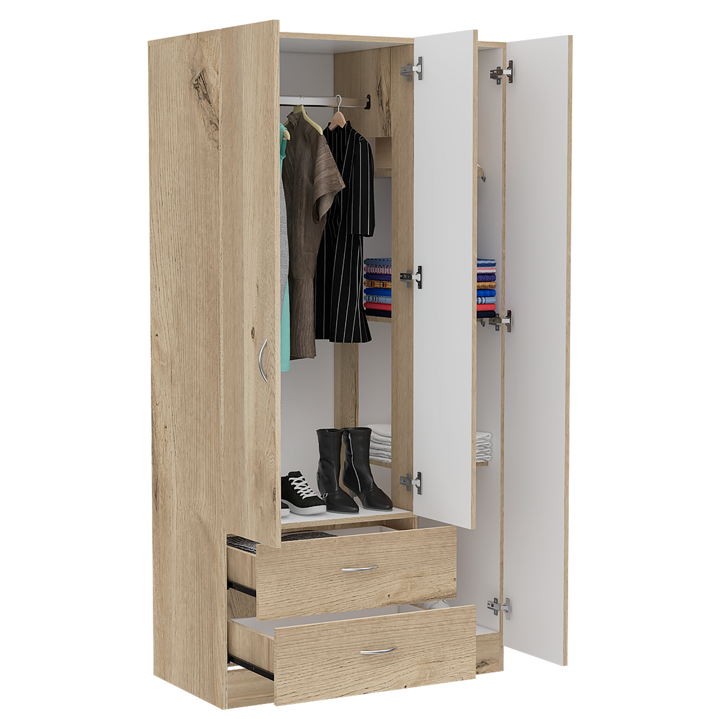Closet Z-90 3P/2C (2C) Duna+Blanco 180,4X90X47,3 Cm
