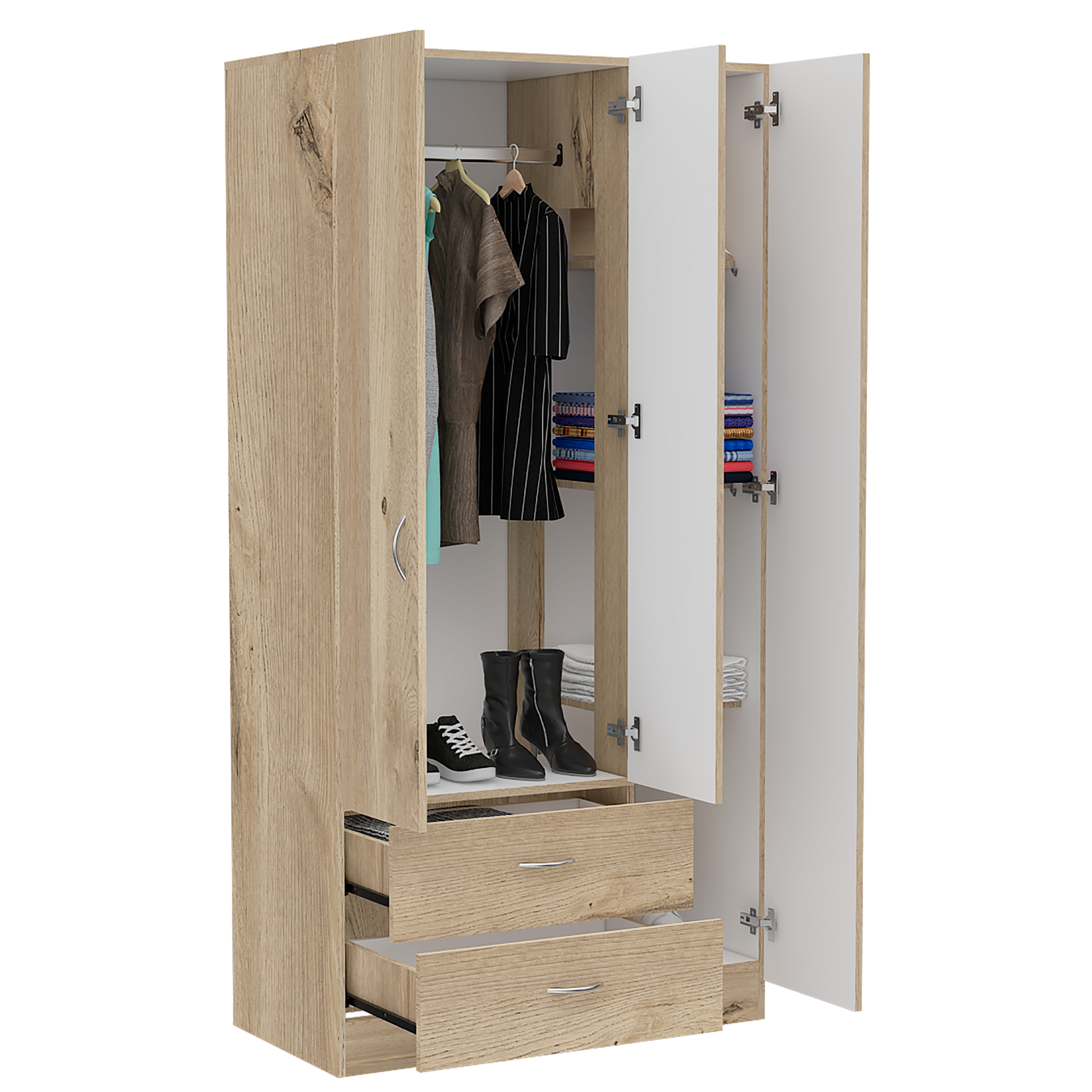 Closet Z-90 3P/2C (2C) Duna+Blanco 180,4X90X47,3 Cm
