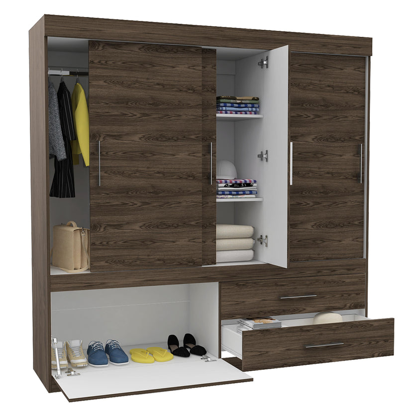 Closet Allegro 180 X 180 X 48 Rta  Milan + Blanco