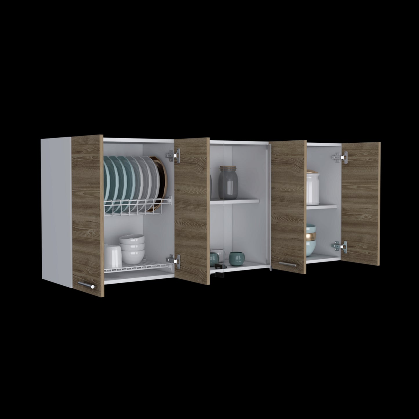 Gabinede De Cocina Superior 150 Vidrio Rta Blanco + Miel