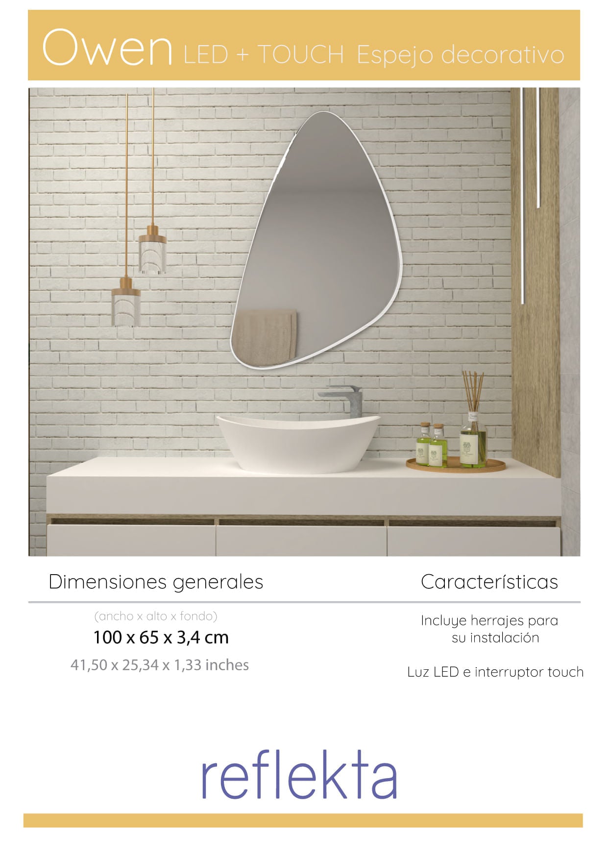 Espejo Owen Led + Touch