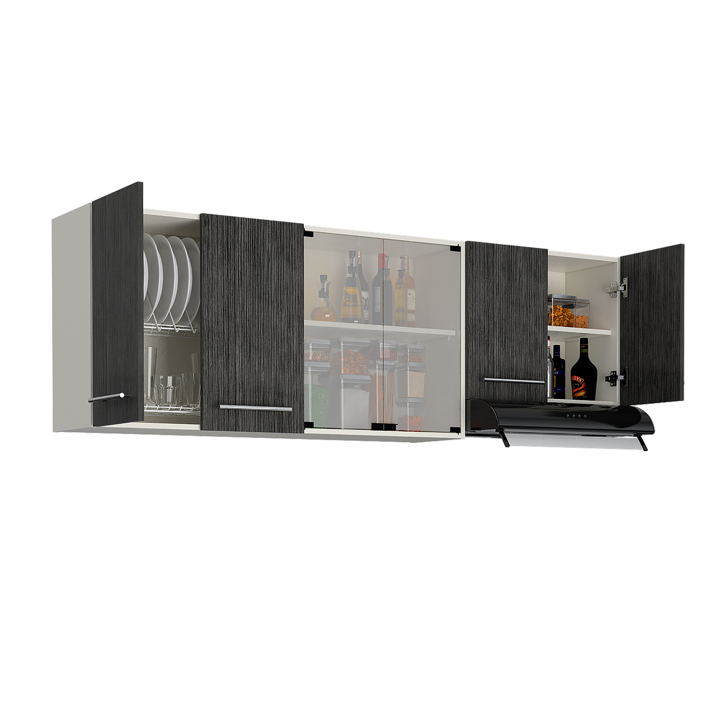 Mueble Superior Cocina 180 Bari Rta Blanco + Roble Gris