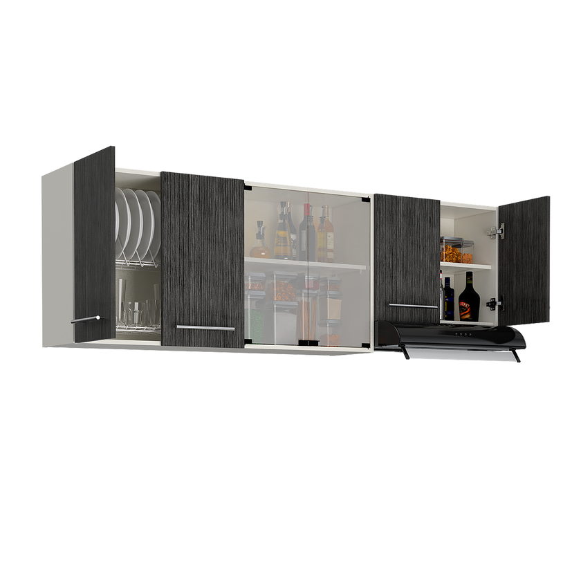 Mueble Superior Cocina 180 Bari Rta Blanco + Roble Gris