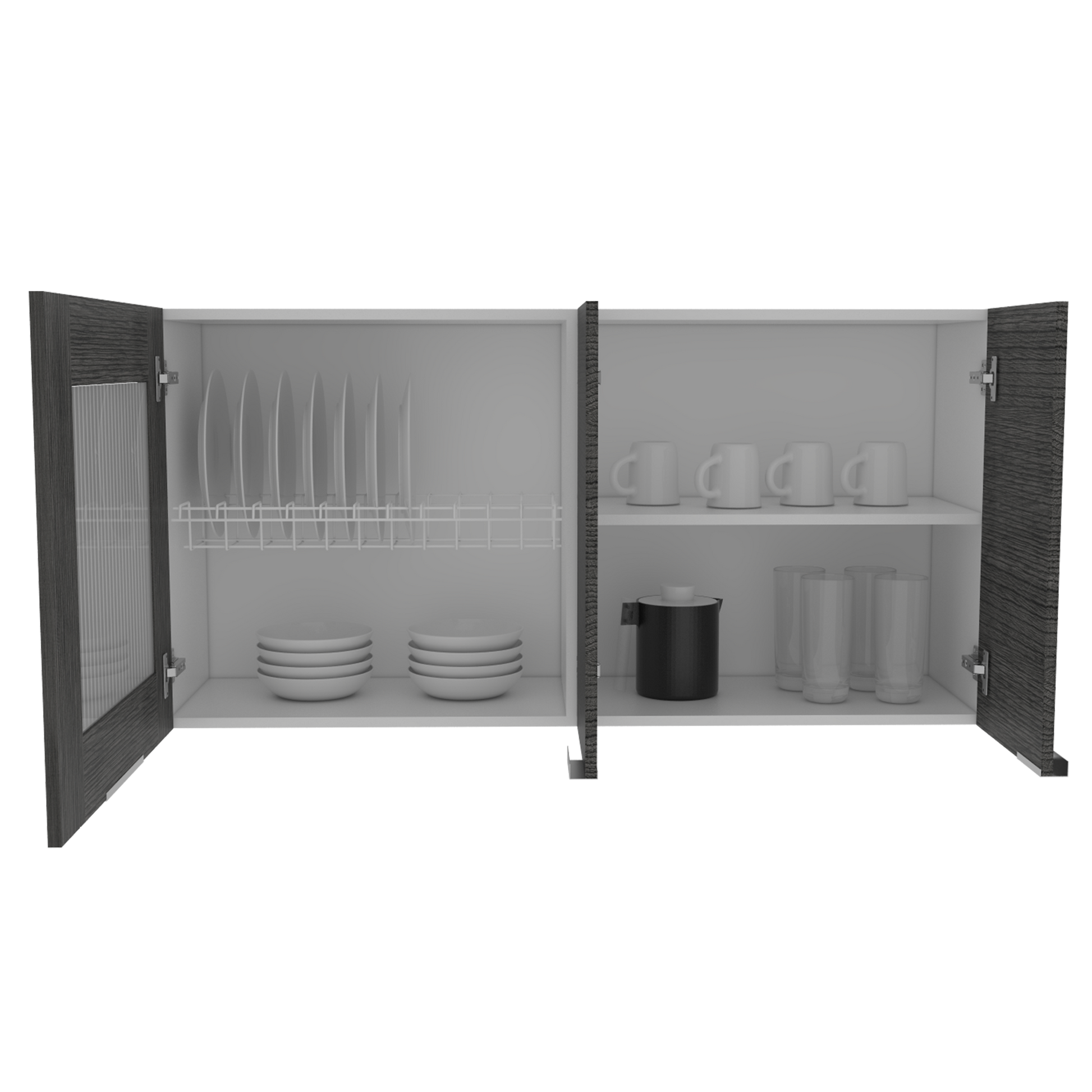 Mueble Superior Fendi Rta Blanco + Roble Gris