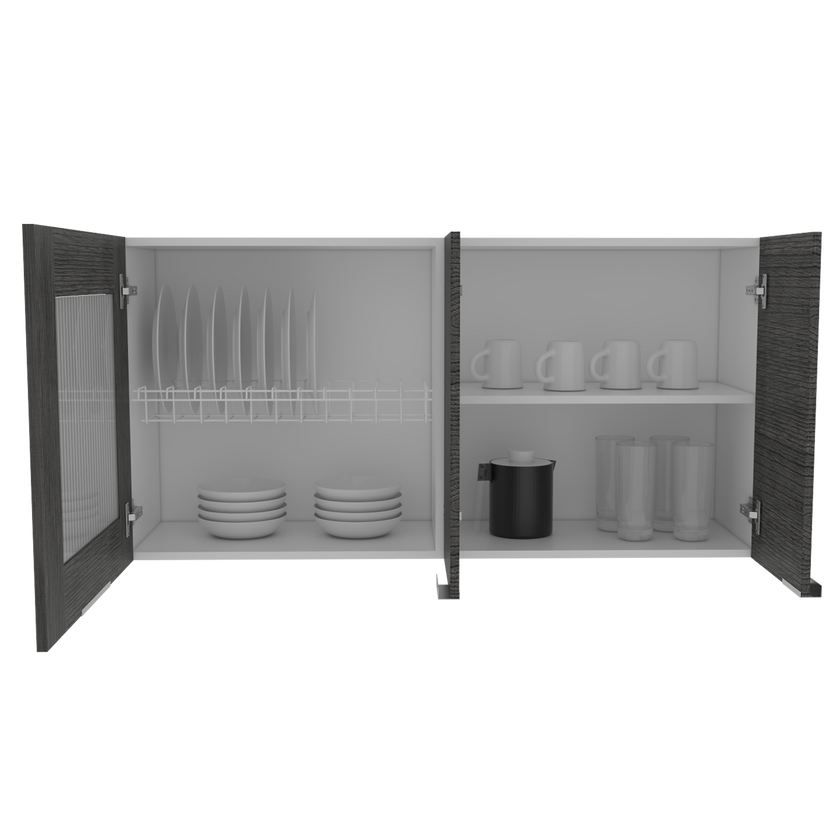 Mueble Superior Fendi Rta Blanco + Roble Gris