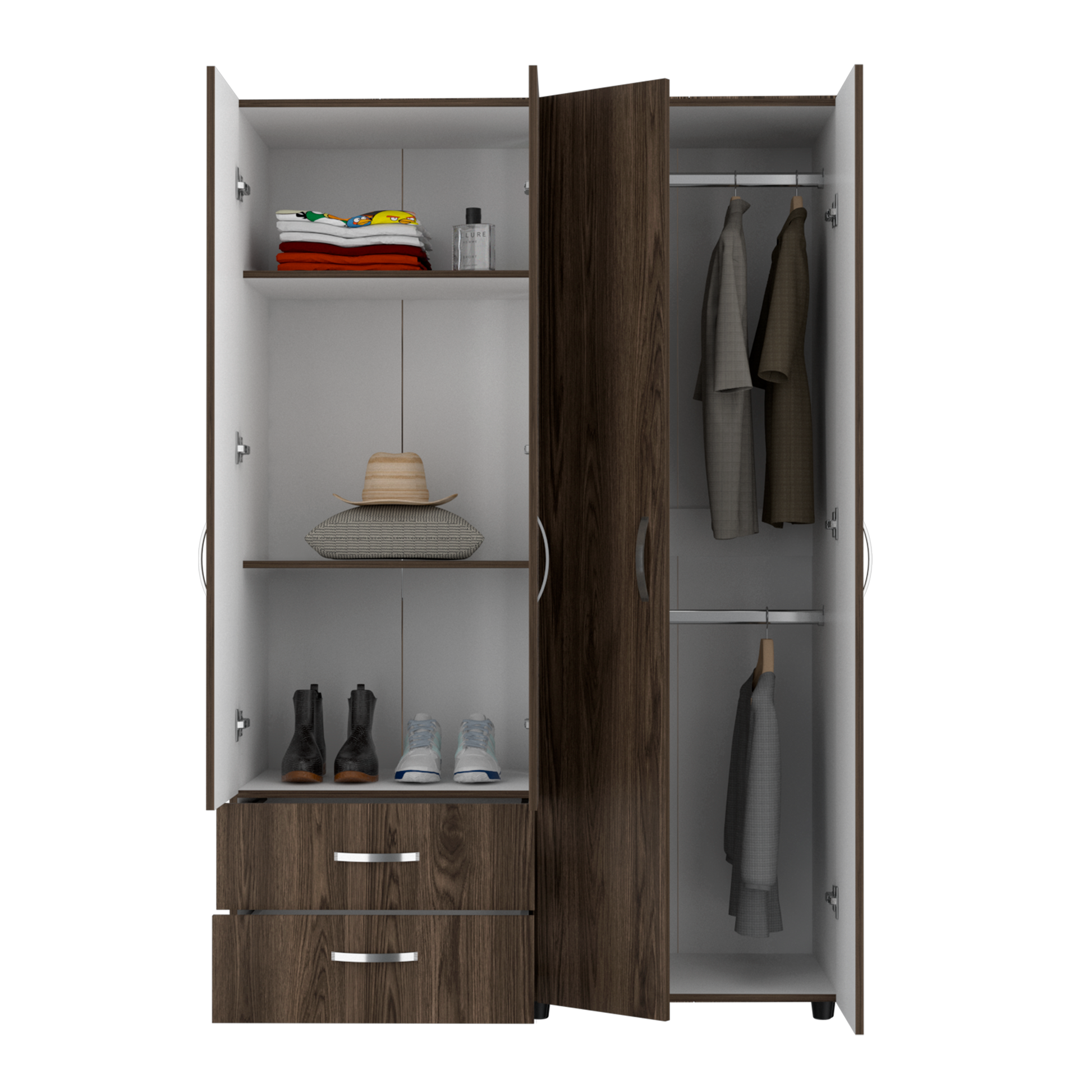 Closet Ankora Basic 180 X 120 X 47 Rta Milan + Blanco