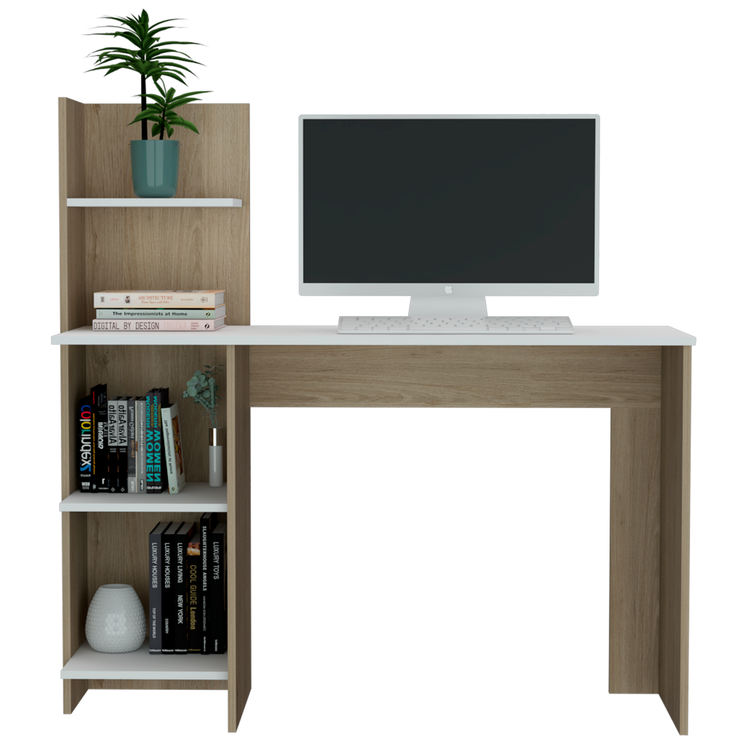 Escritorio 120 Vilna Rta Rovere + Blanco