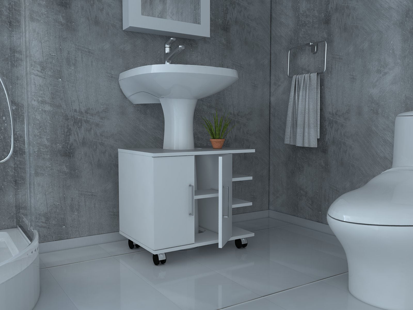 Mueble Elemental Para Lavamanos Rta Blanco