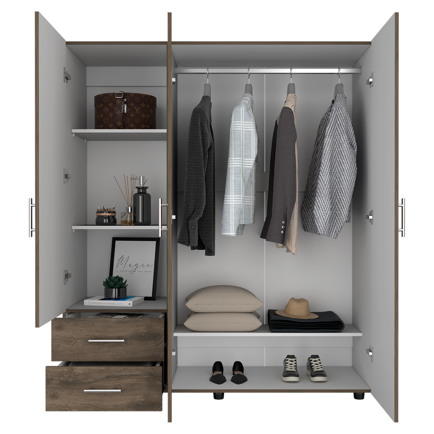 Closet Dassel 161 X 140 X 51 Rta Bello + Blanco