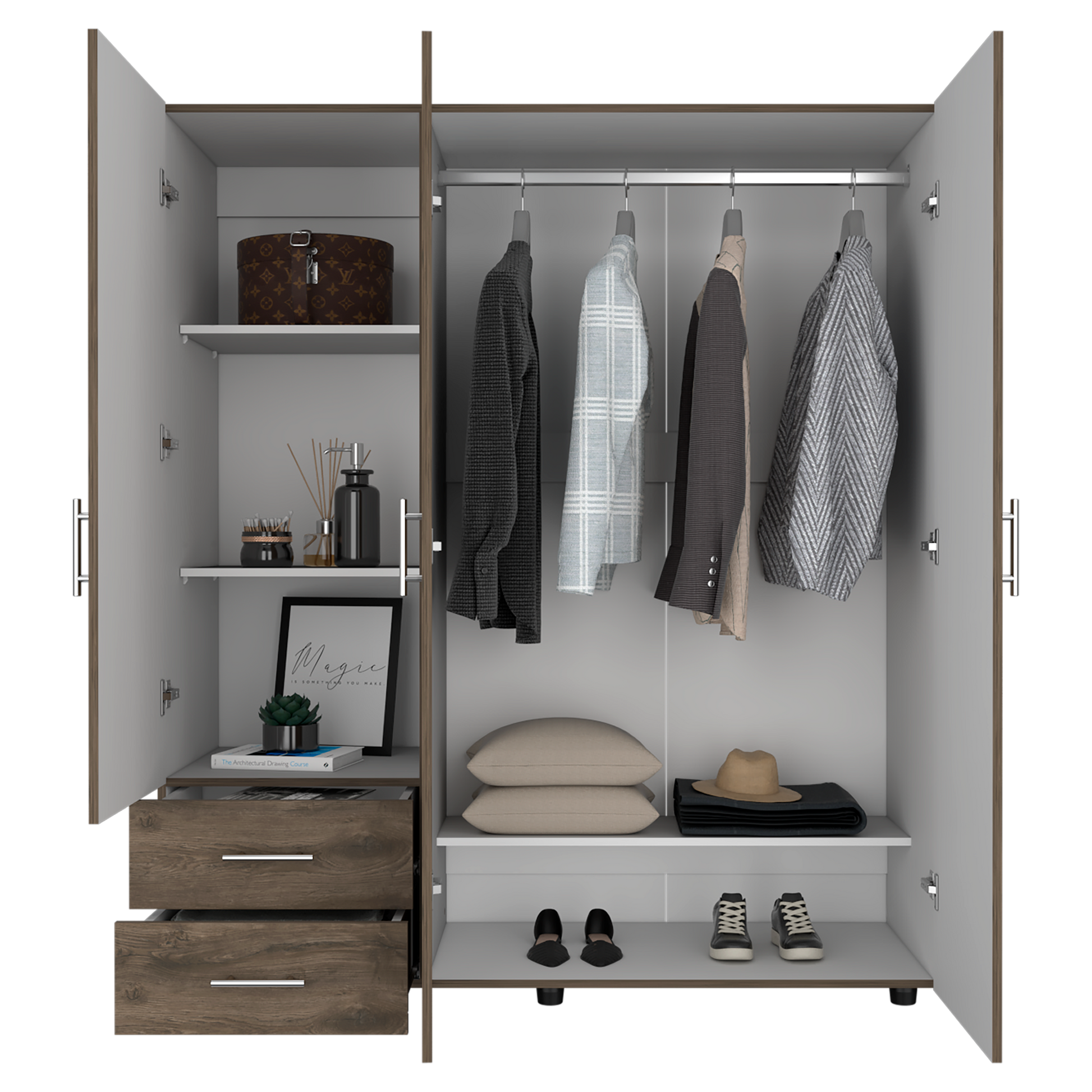 Closet Dassel 161 X 140 X 51 Rta Bello + Blanco