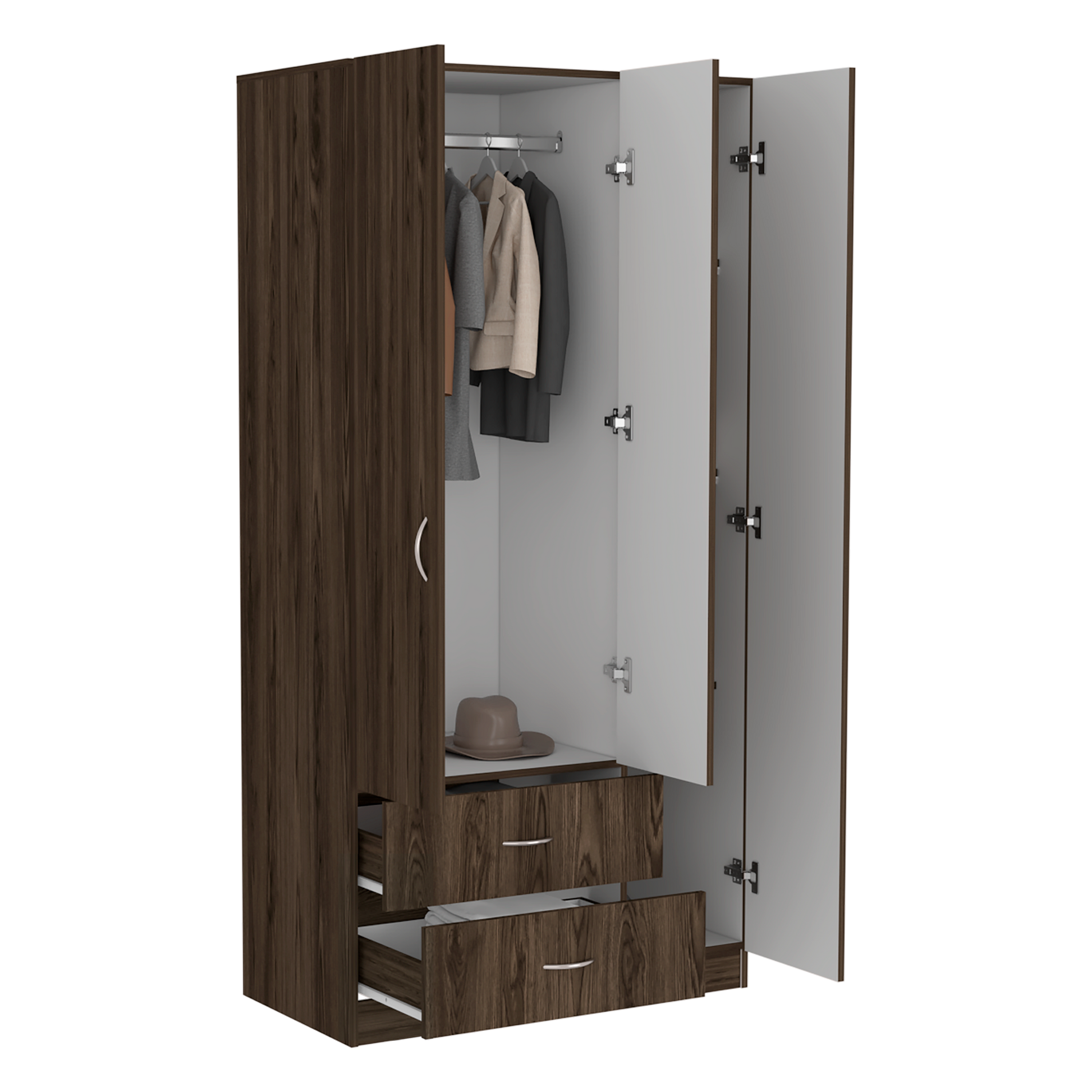 Closet Austral 3P 180 X 90 X 47 Rta Milan + Blanco