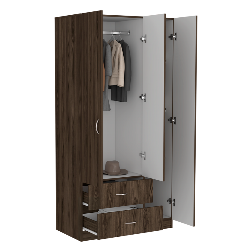 Closet Austral 3P 180 X 90 X 47 Rta Milan + Blanco