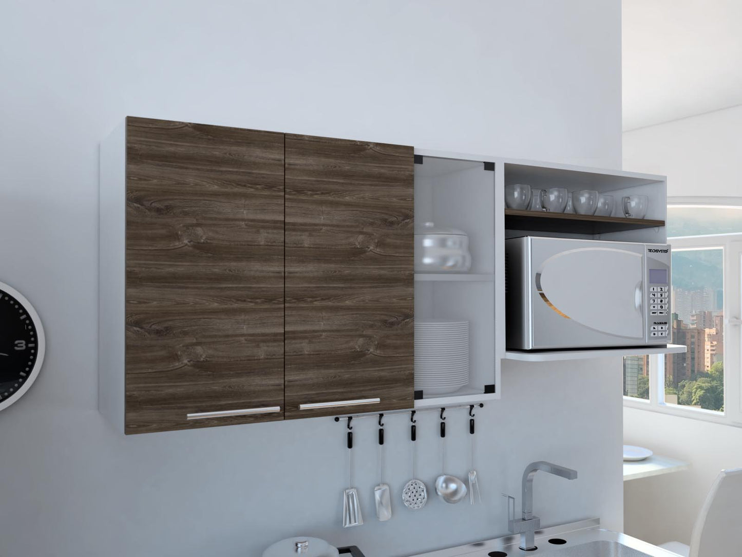 Gabinete Superior Gina Cocina Rta Blanco + Siena