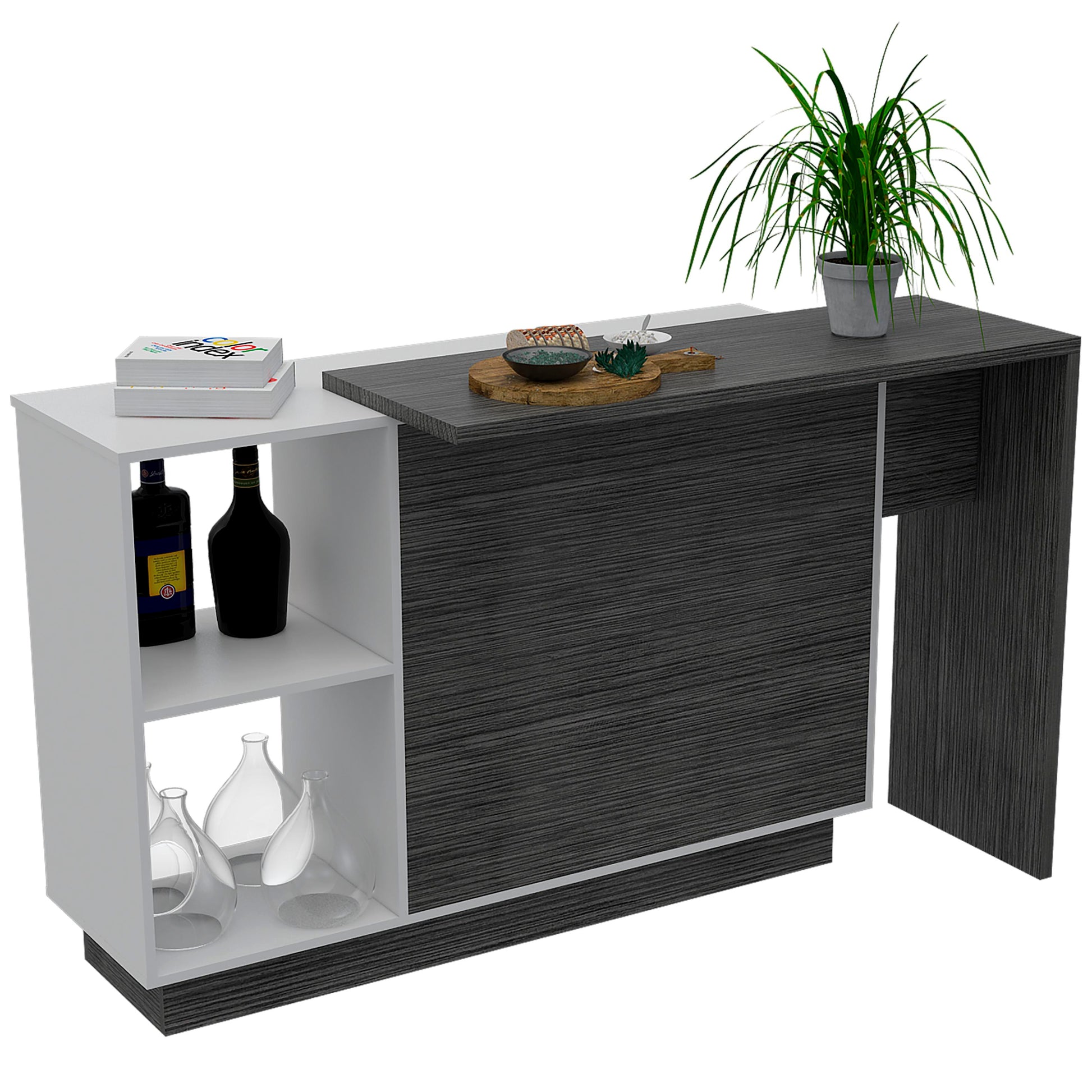 Barra Comedor Sicilia Rta Blanco-Roble Gris