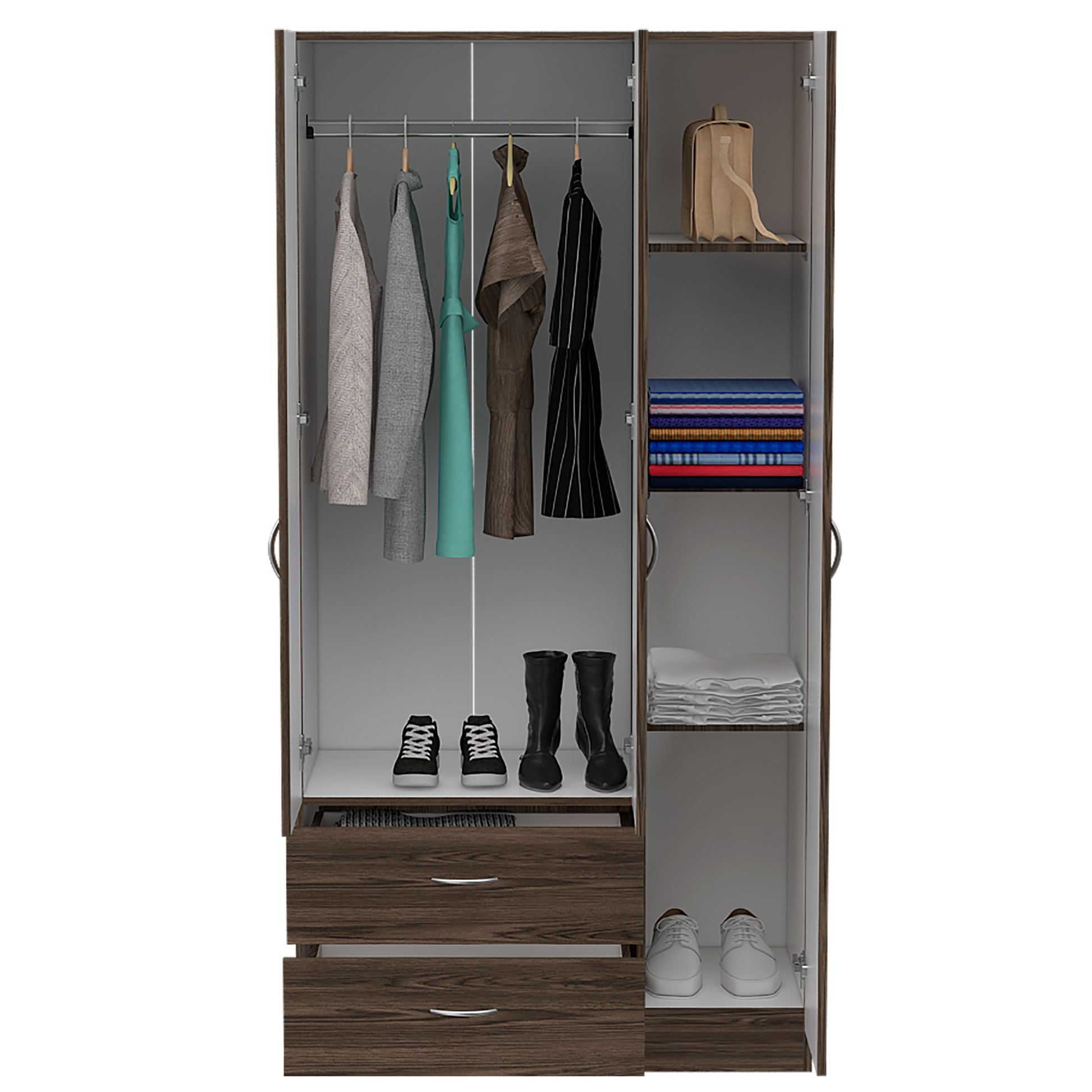 Closet Oporto 180 X 90 X 47 Rta Milan + Blanco
