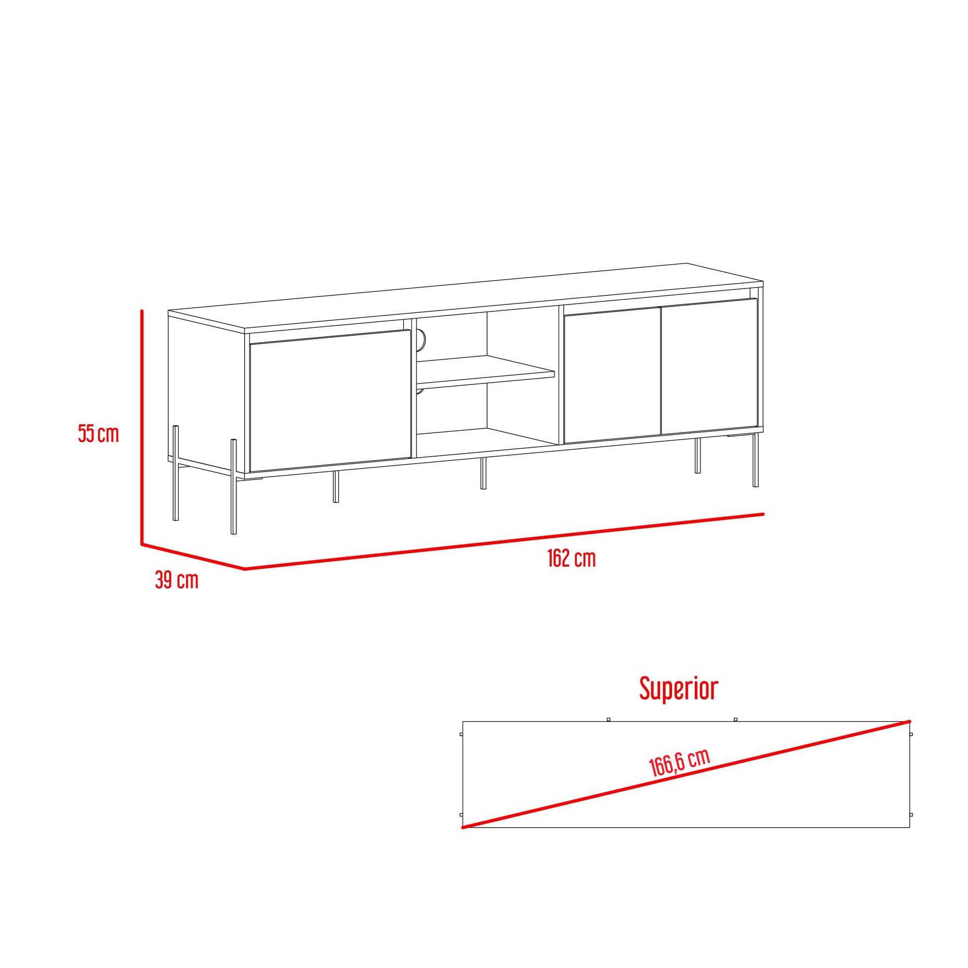 Mesa De Tv London Rta Bardolino