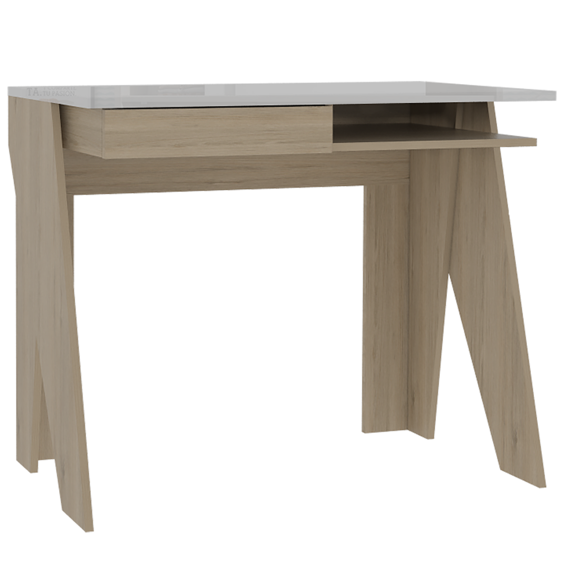 Escritorio Manet Rta Blango + Rovere